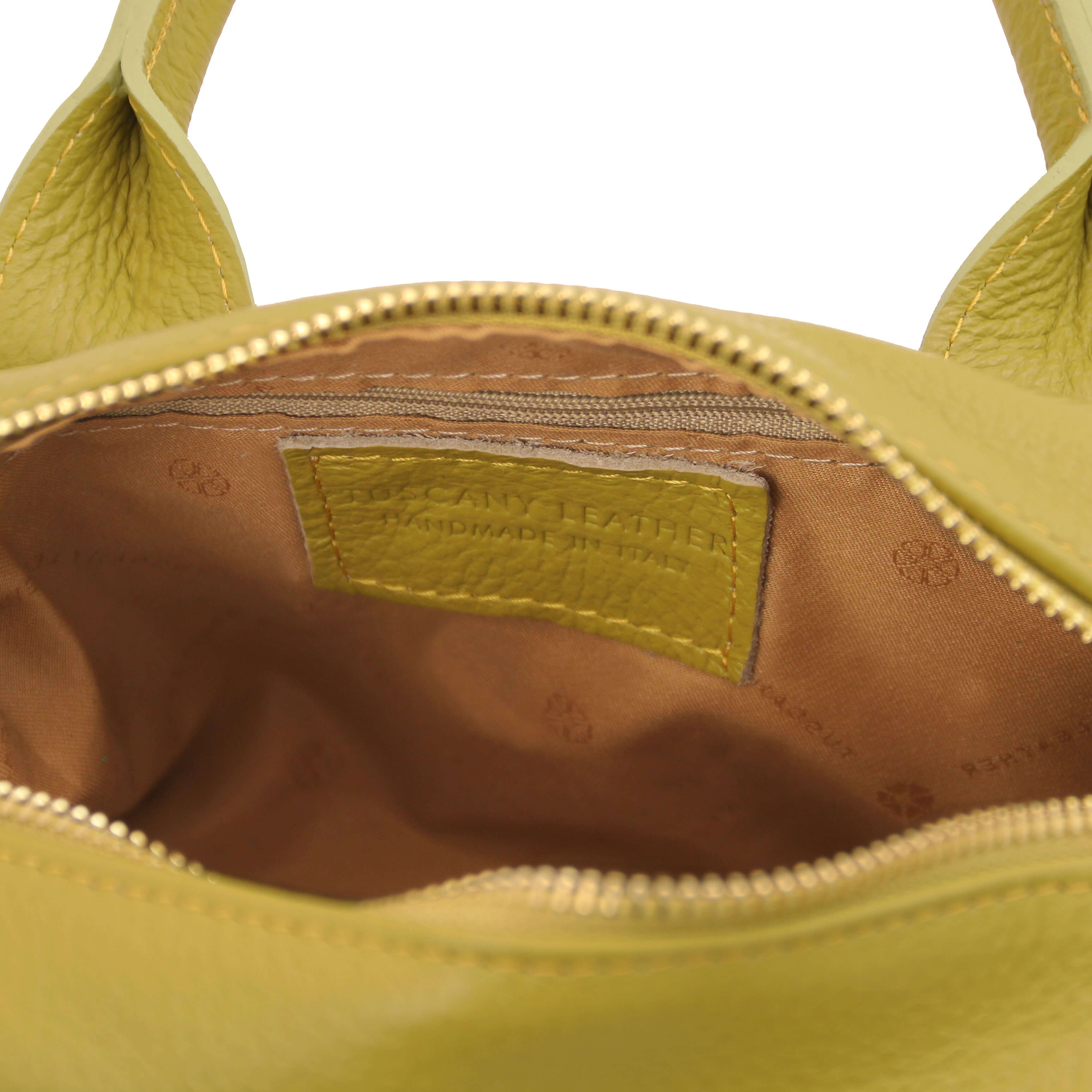 Tuscany Leather leren handtas JADE voor dames TL142359 groen binnenkant