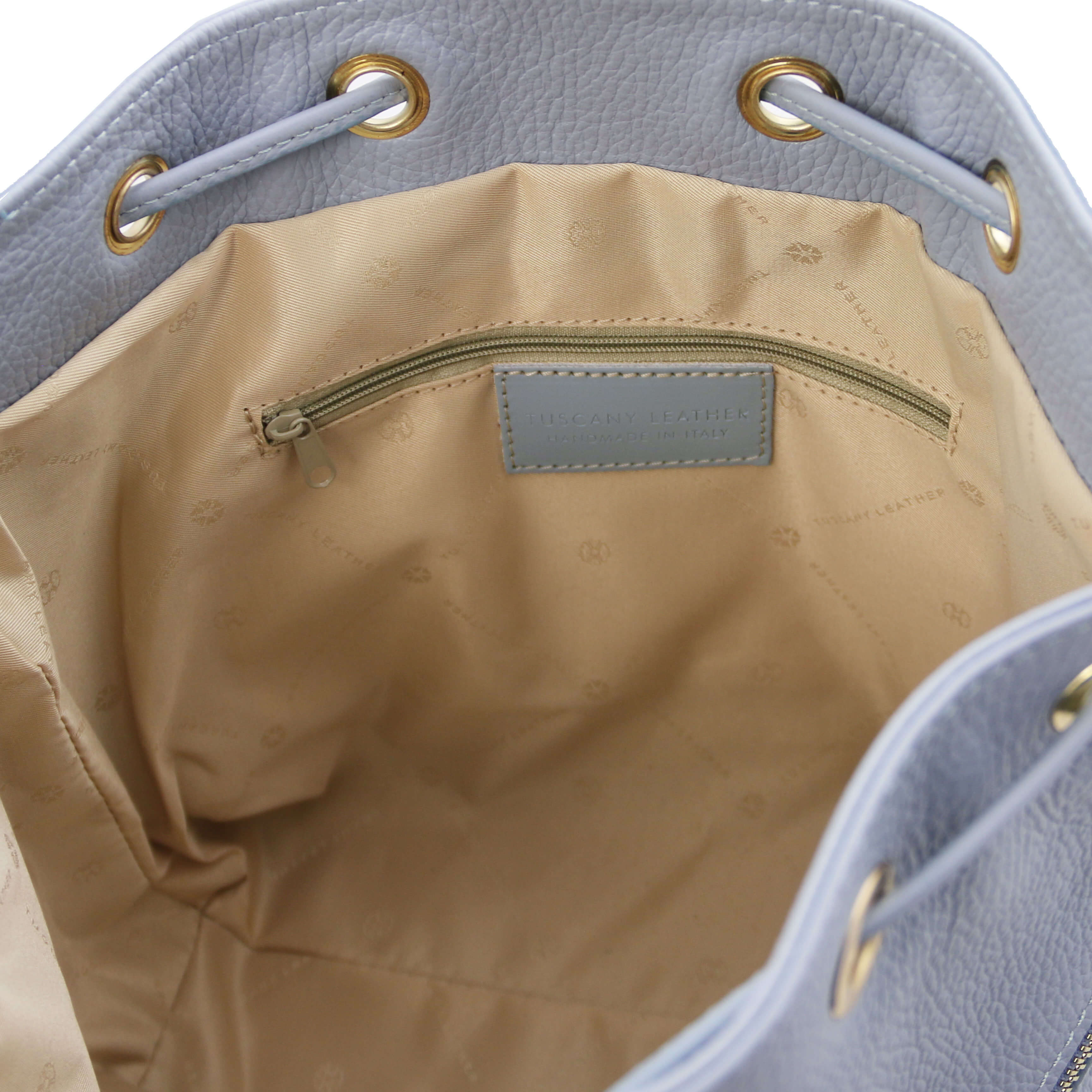 Tuscany Leather leren schoudertas TL BAG voor dames TL142360 blauw binnenkant