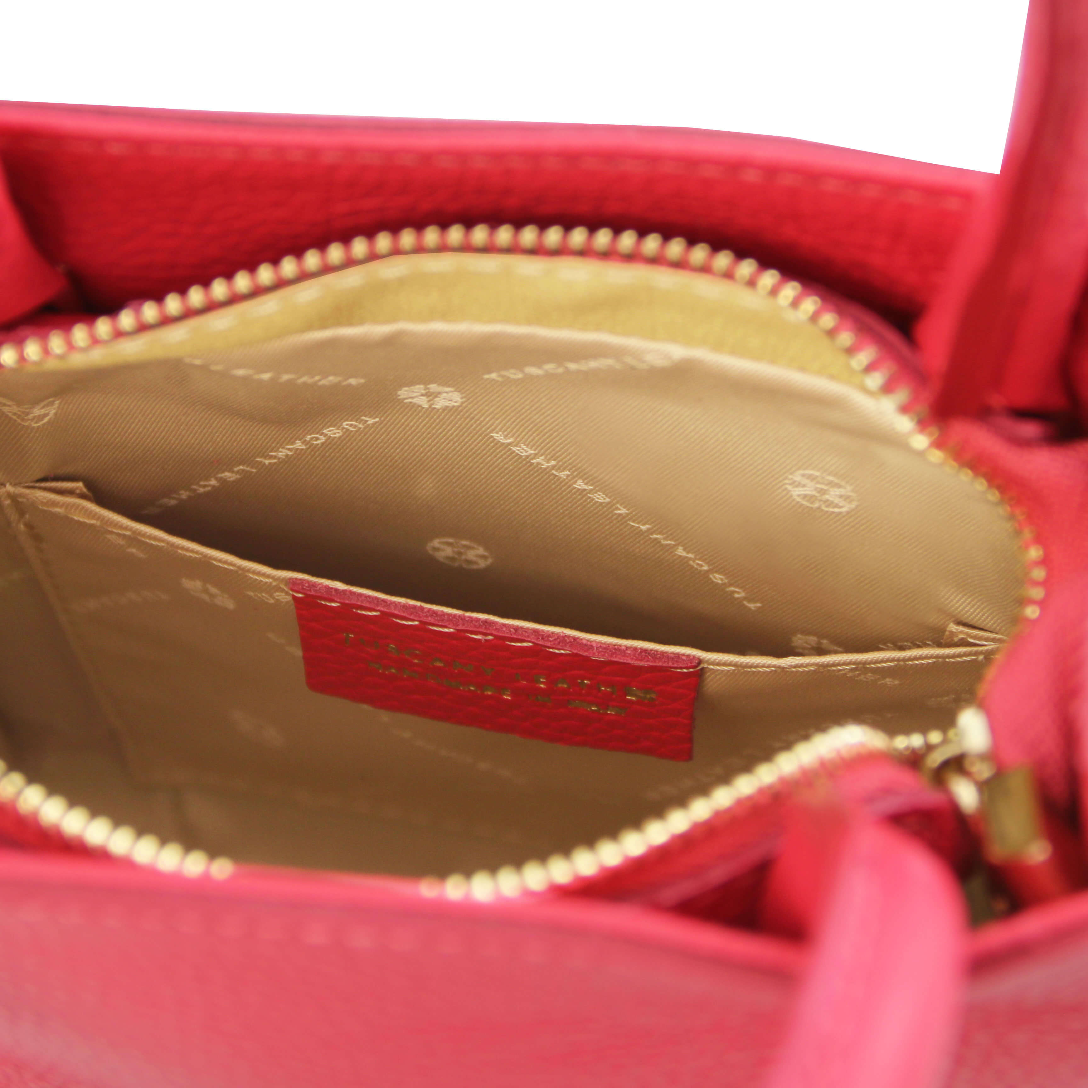 Tuscany Leather handtas KATE voor dames TL142366 roze binnenkant