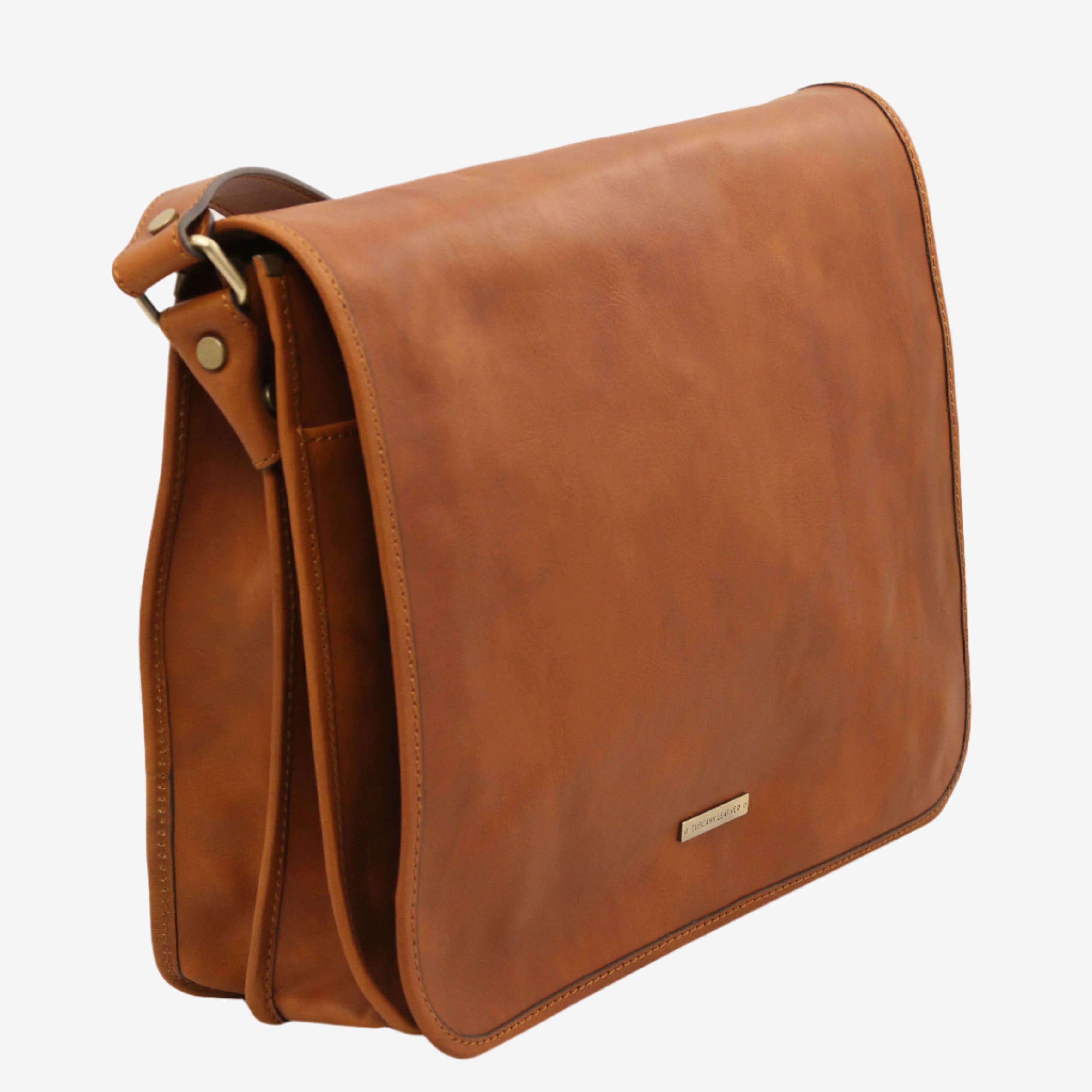 Tuscany Leather TL Messenger bags heren TL142430 natural zijkant