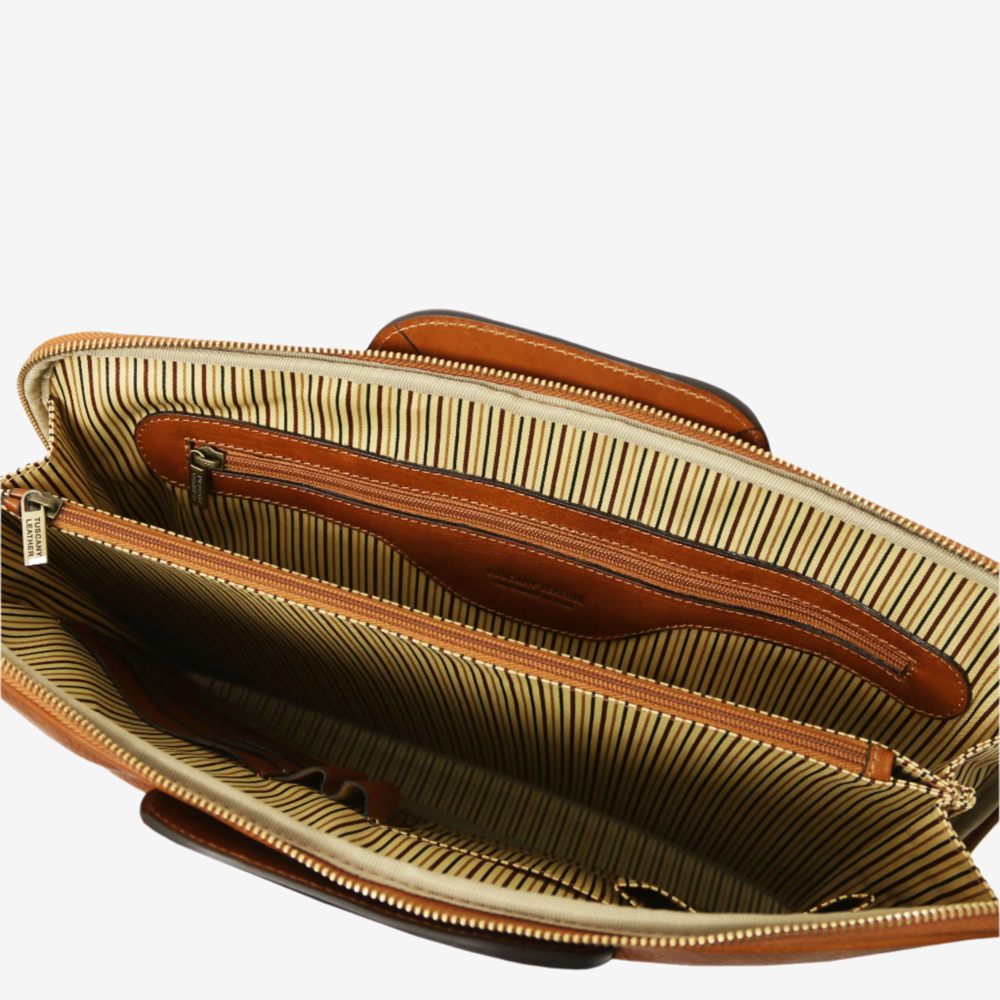 Tuscany Leather aktetassen heren Caserta TL142449 Natural binnenkant