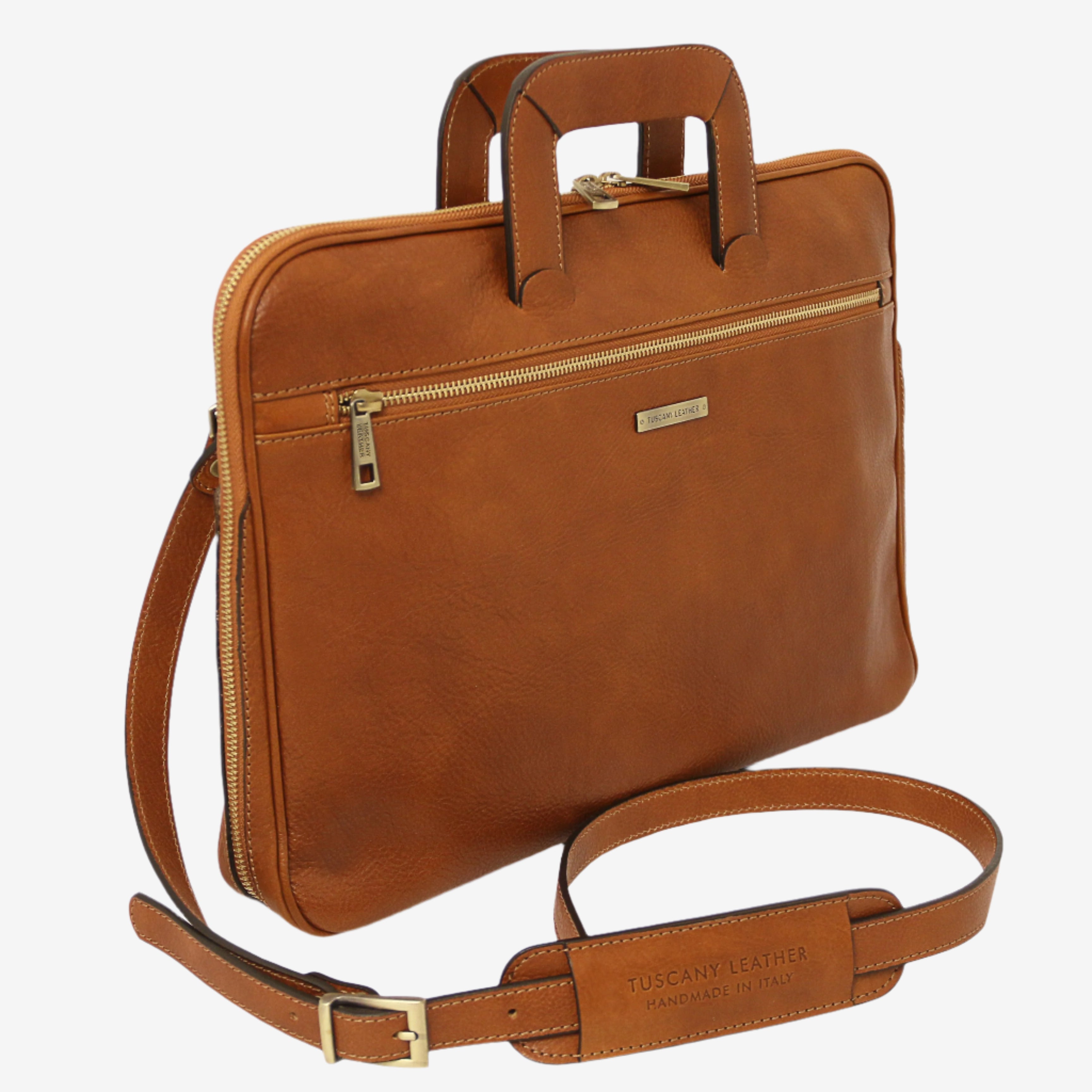 Tuscany Leather aktetassen heren Caserta TL142449 Natural schouderband