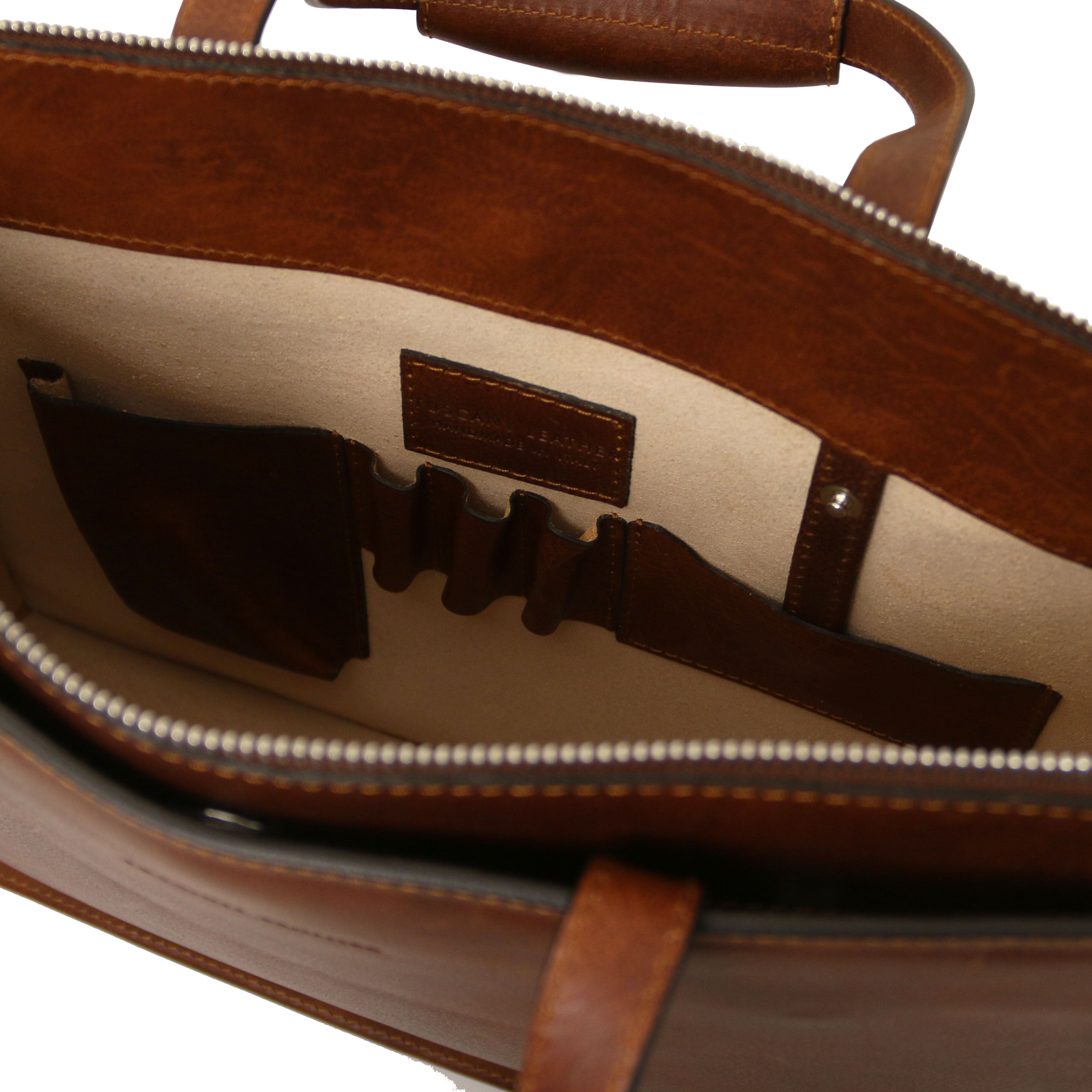 Tuscany Leather aktetassen dames Palermo TL142452 Brown binnenkant