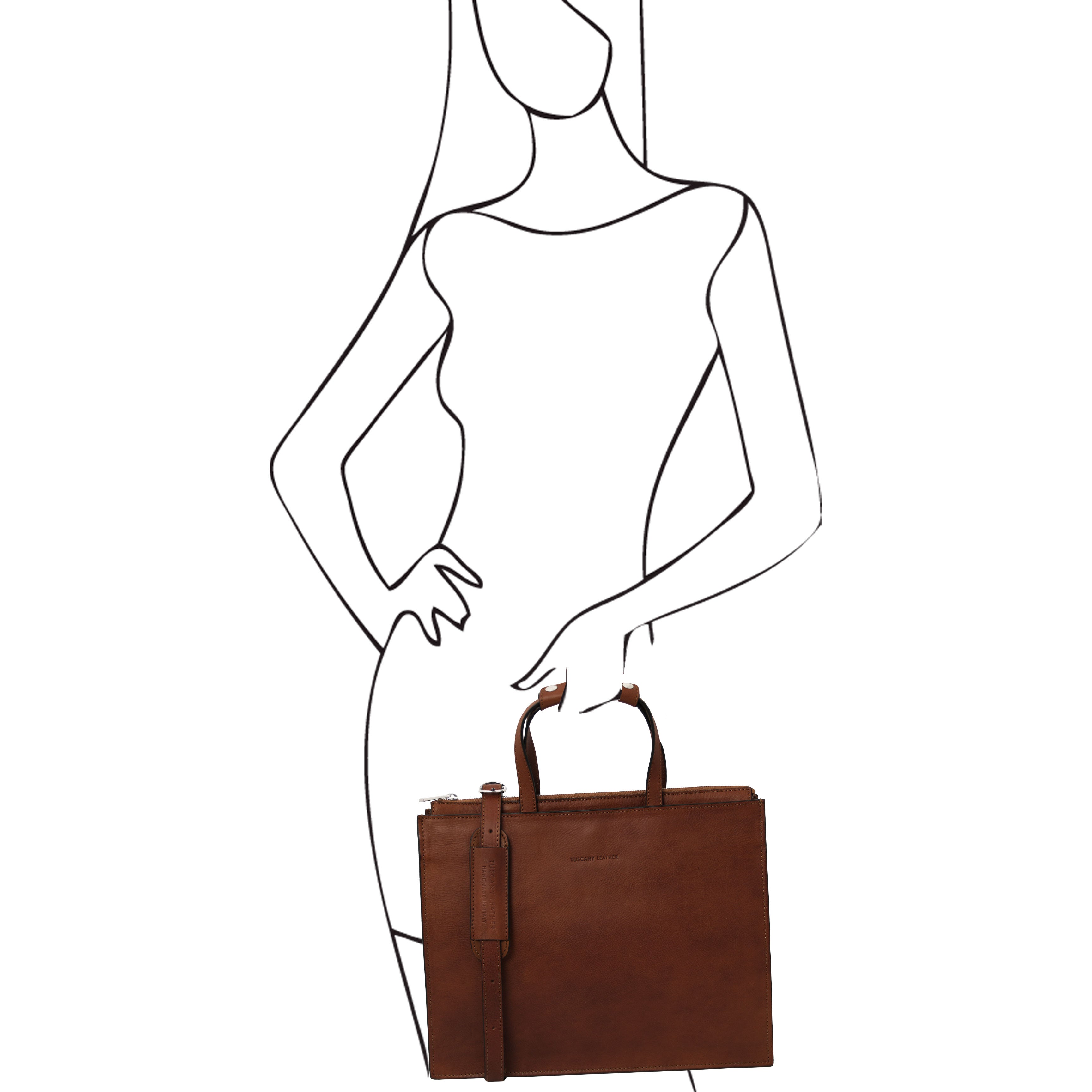 Tuscany Leather aktetassen dames Palermo TL142452 Brown model