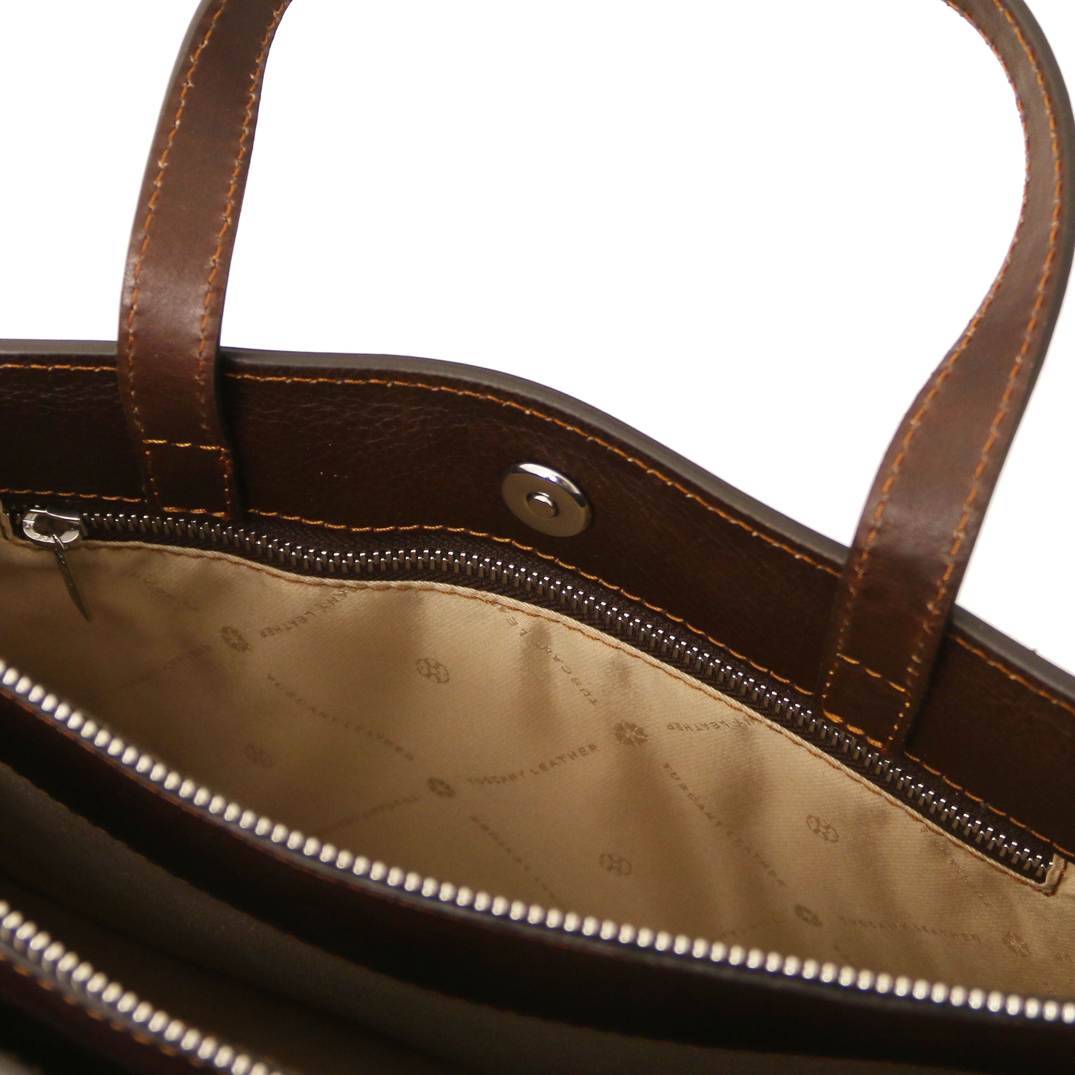Tuscany Leather aktetassen dames Palermo TL142452 Dark Brown binnenvak