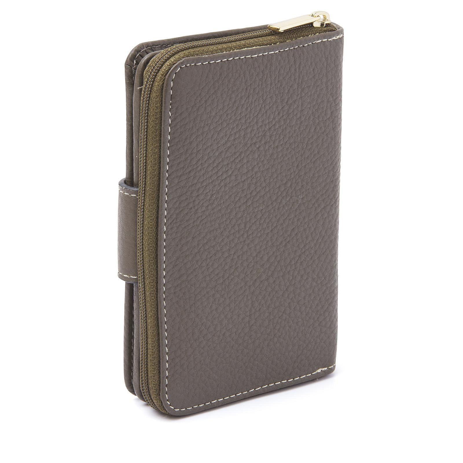 dR Amsterdam portemonnee leer Mint kleur donkertaupe achterkant