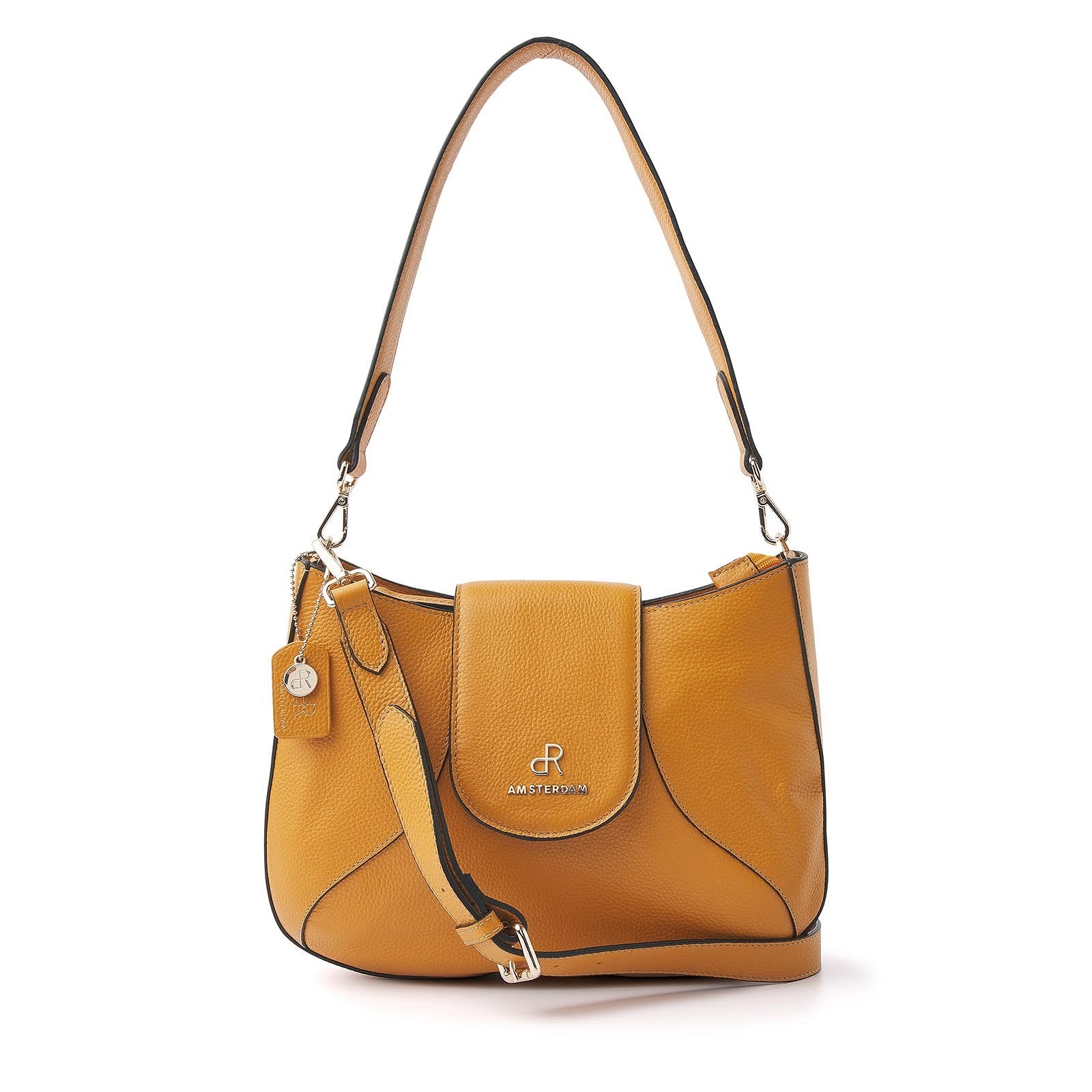 dR Amsterdam handtas / schoudertas leer Mint 1103646 geel