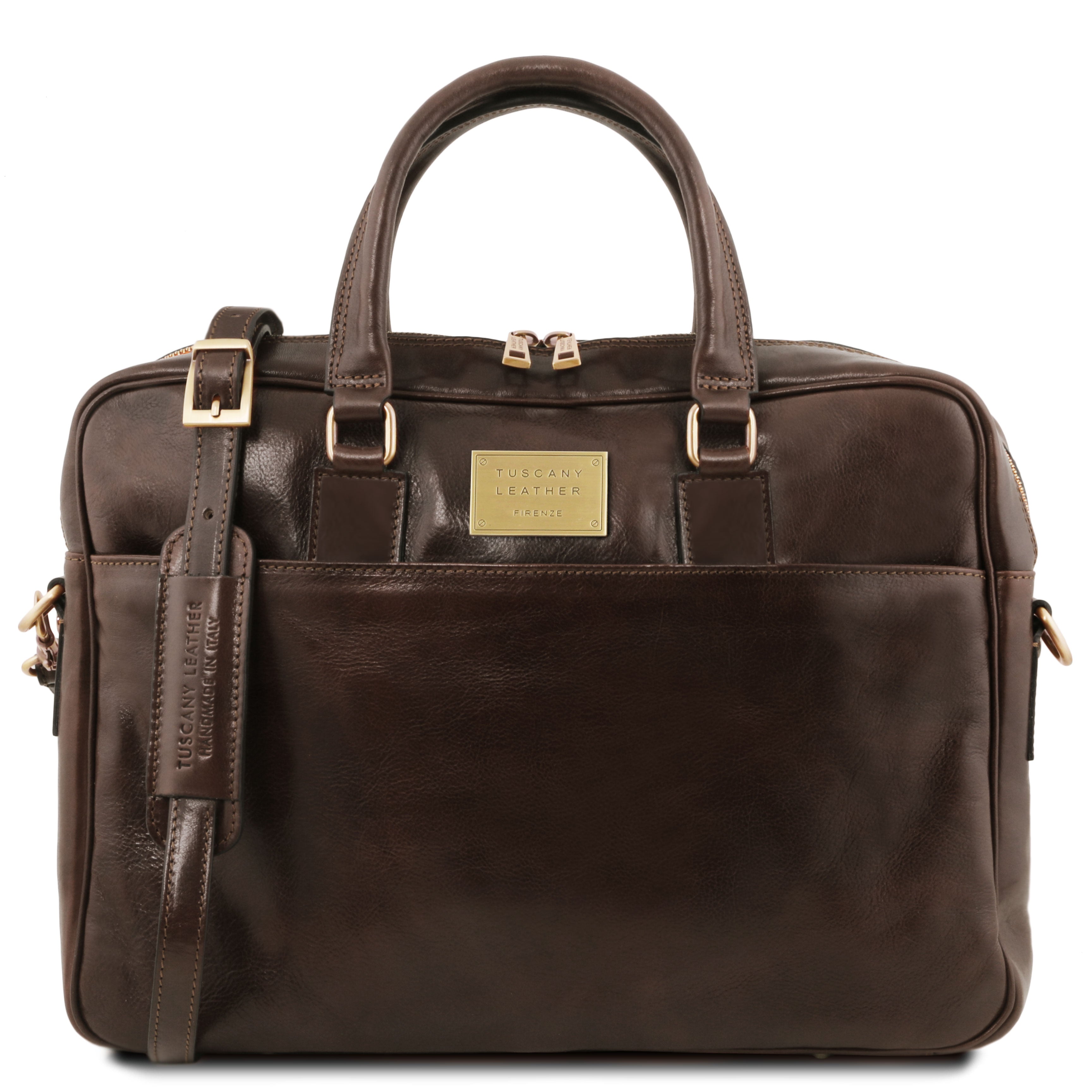 Tuscany Leather laptoptas leer Urbino donkerbruin