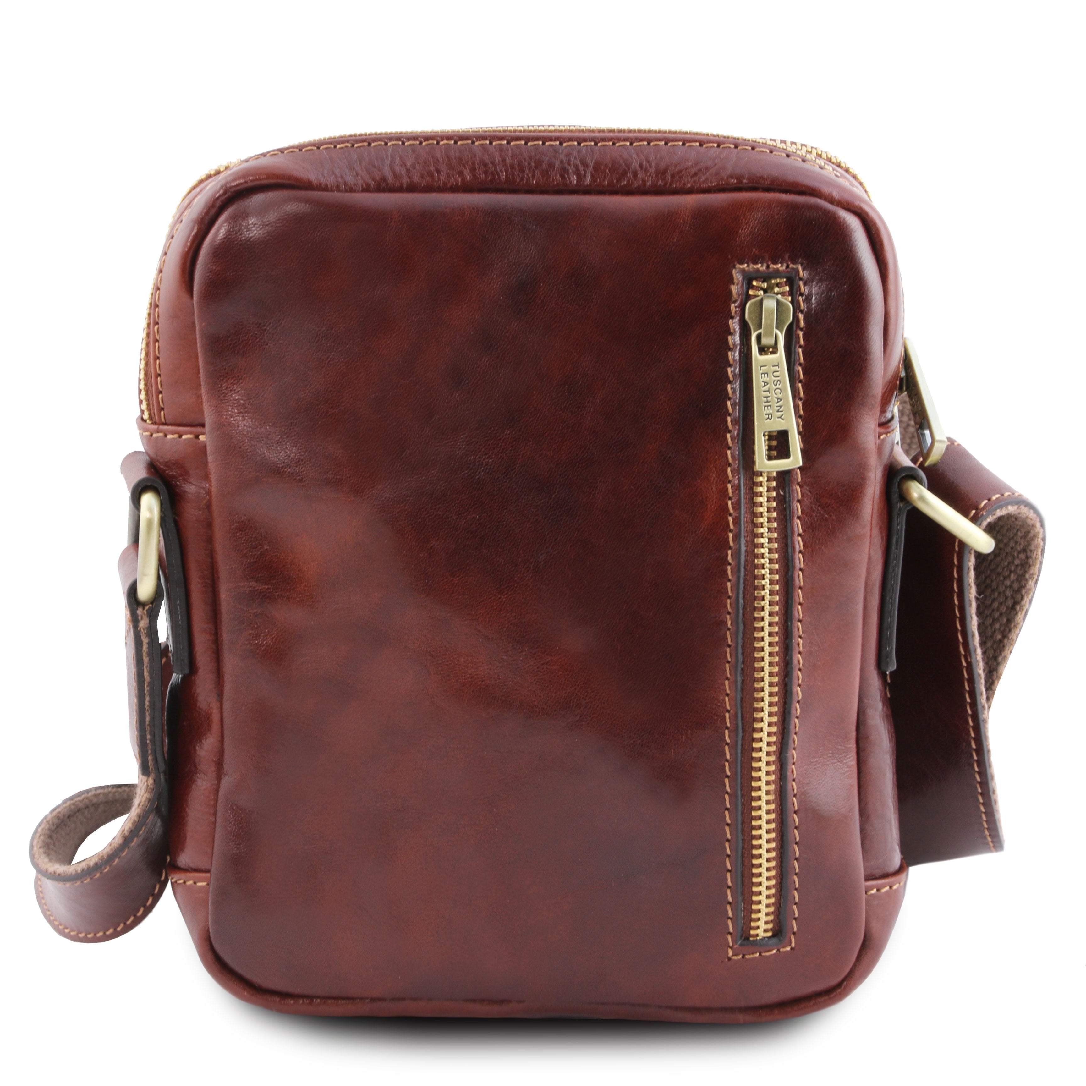 Tuscany Leather crossbody tas bruin achterkant