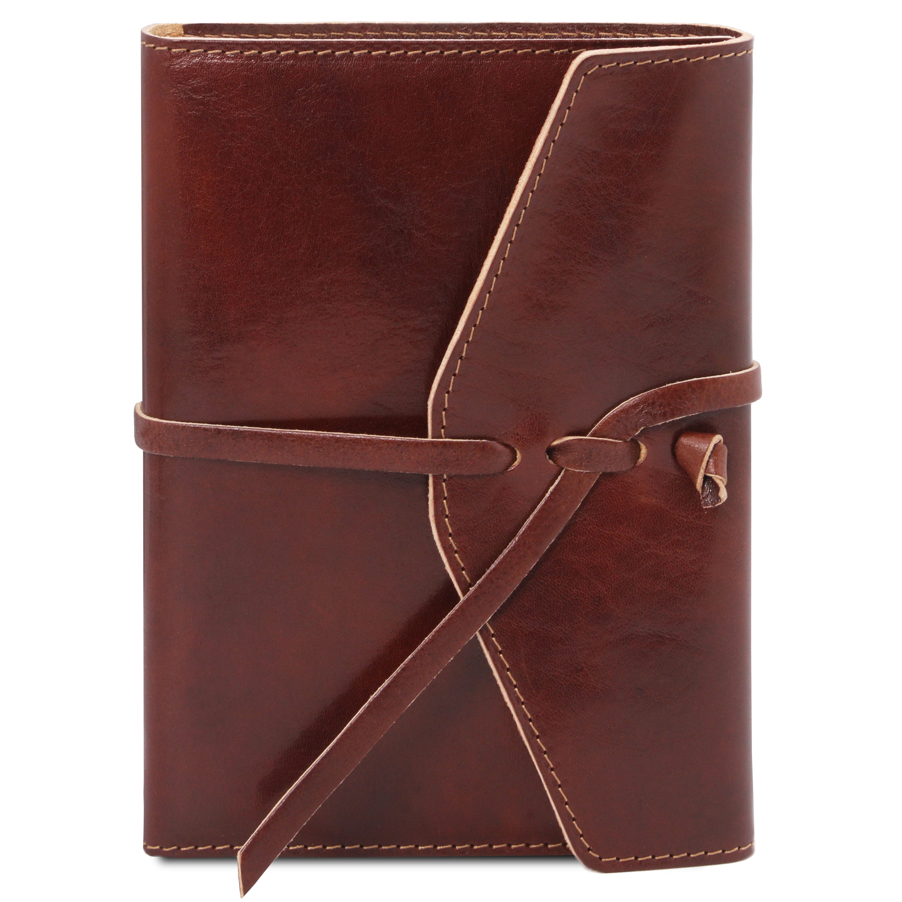 Tuscany Leather leren dagboek notitieboekje voorkant bruin