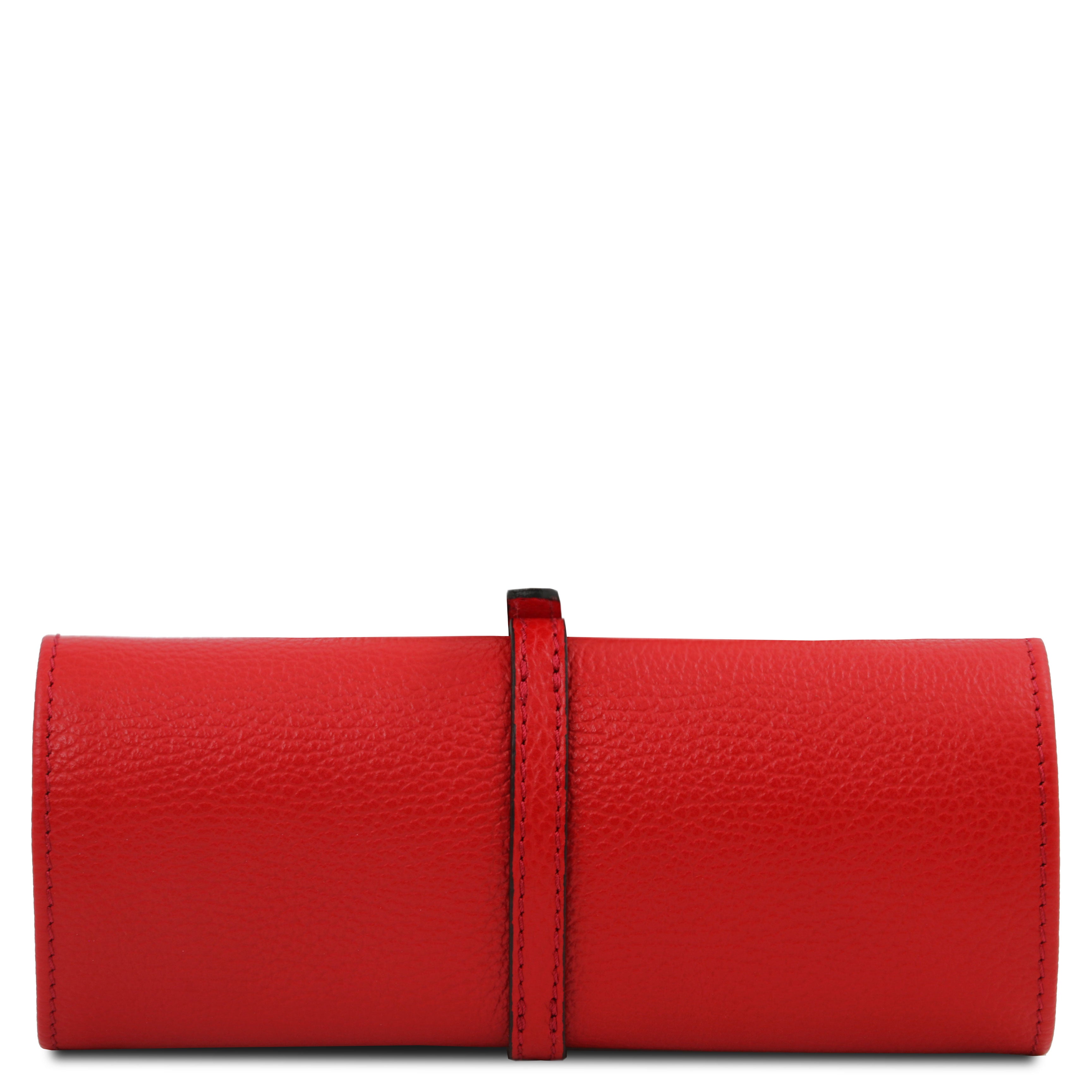 Tuscany Leather sieradendoosje leer rood achterkant