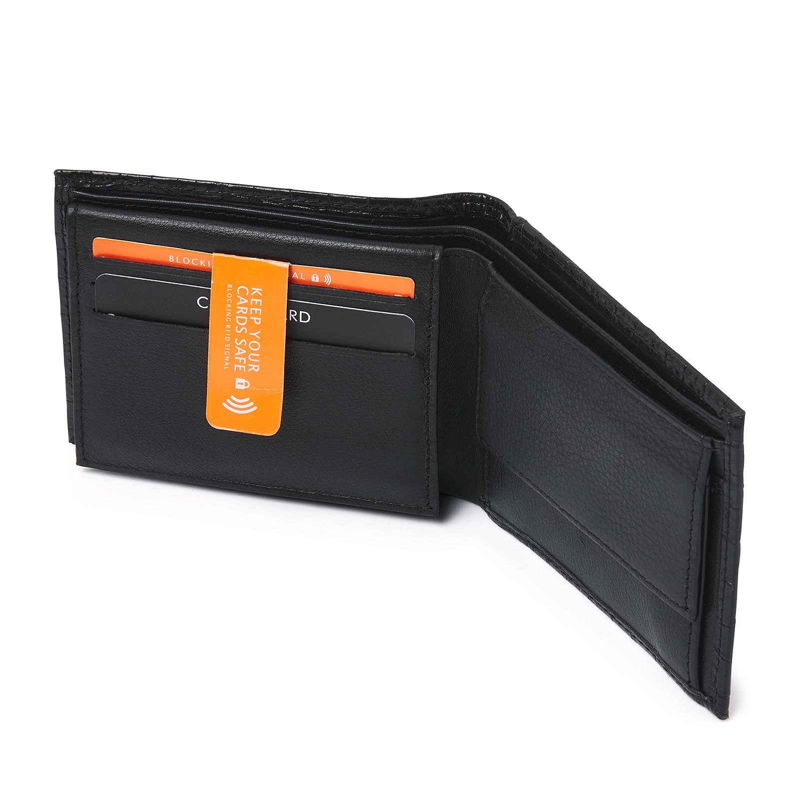 dR Amsterdam portemonnee leer Croco 25524 zwart binnenkant