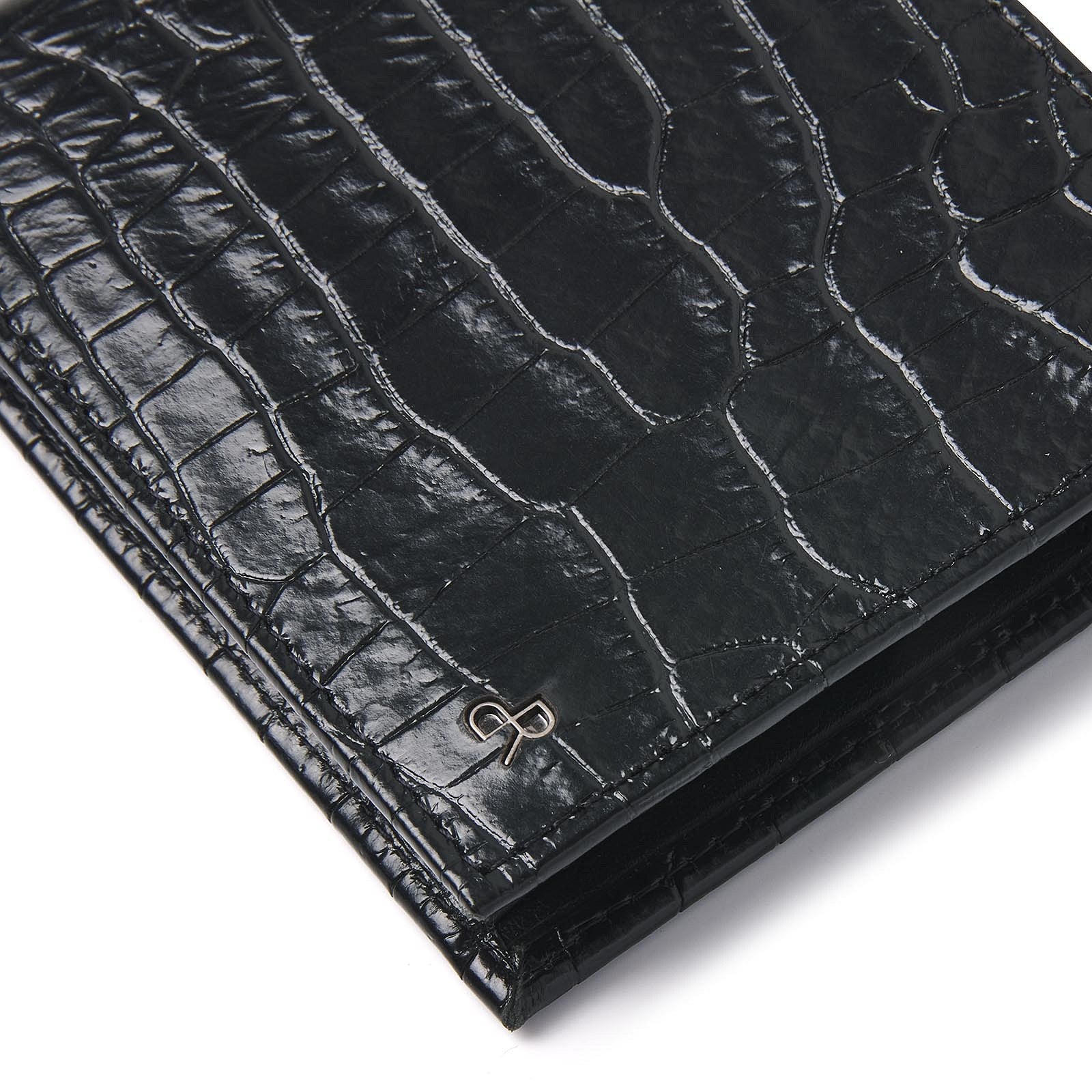 dR Amsterdam portemonnee leer Croco 25524 zwart logo