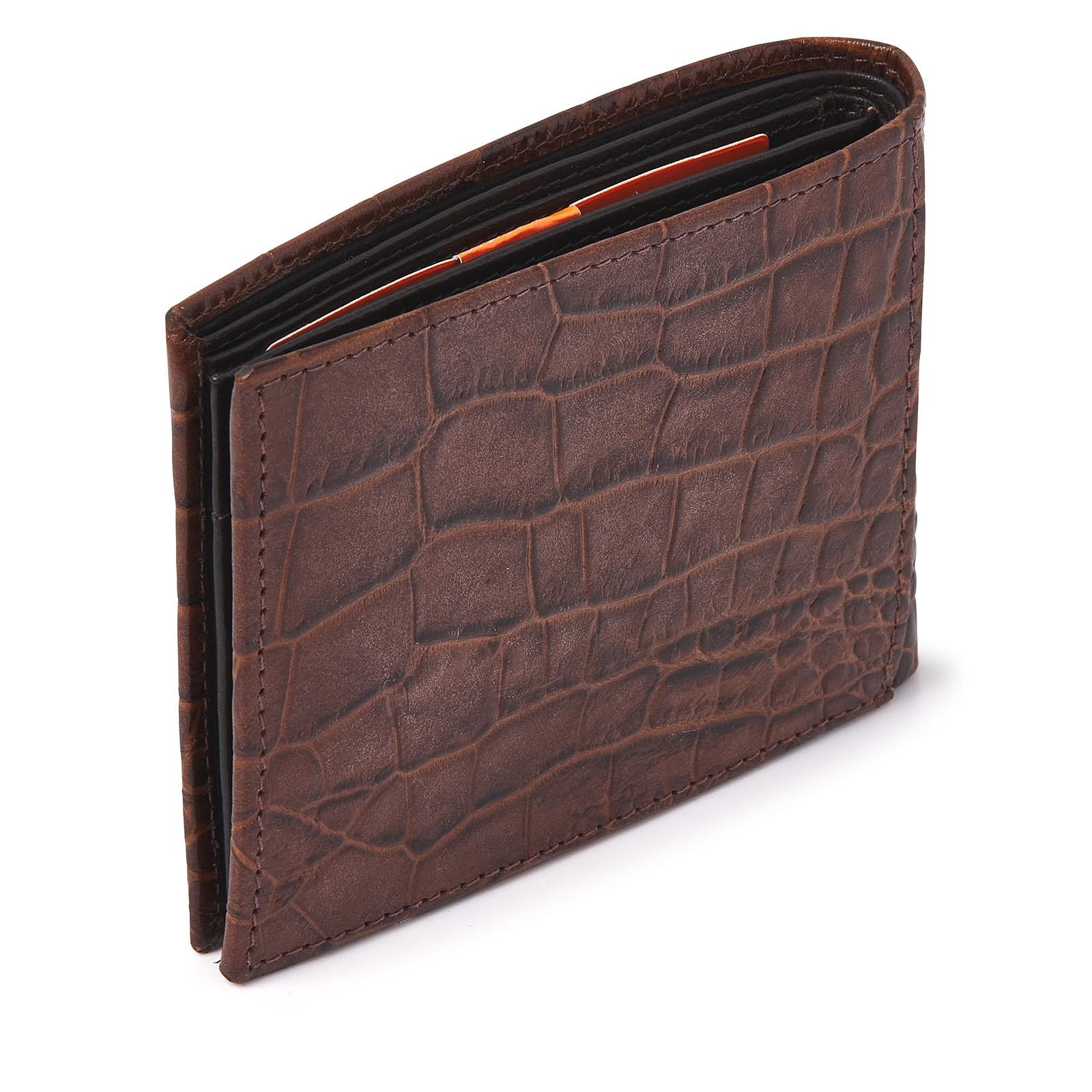 dR Amsterdam portemonnee leer Croco 25559 bruin achterkant