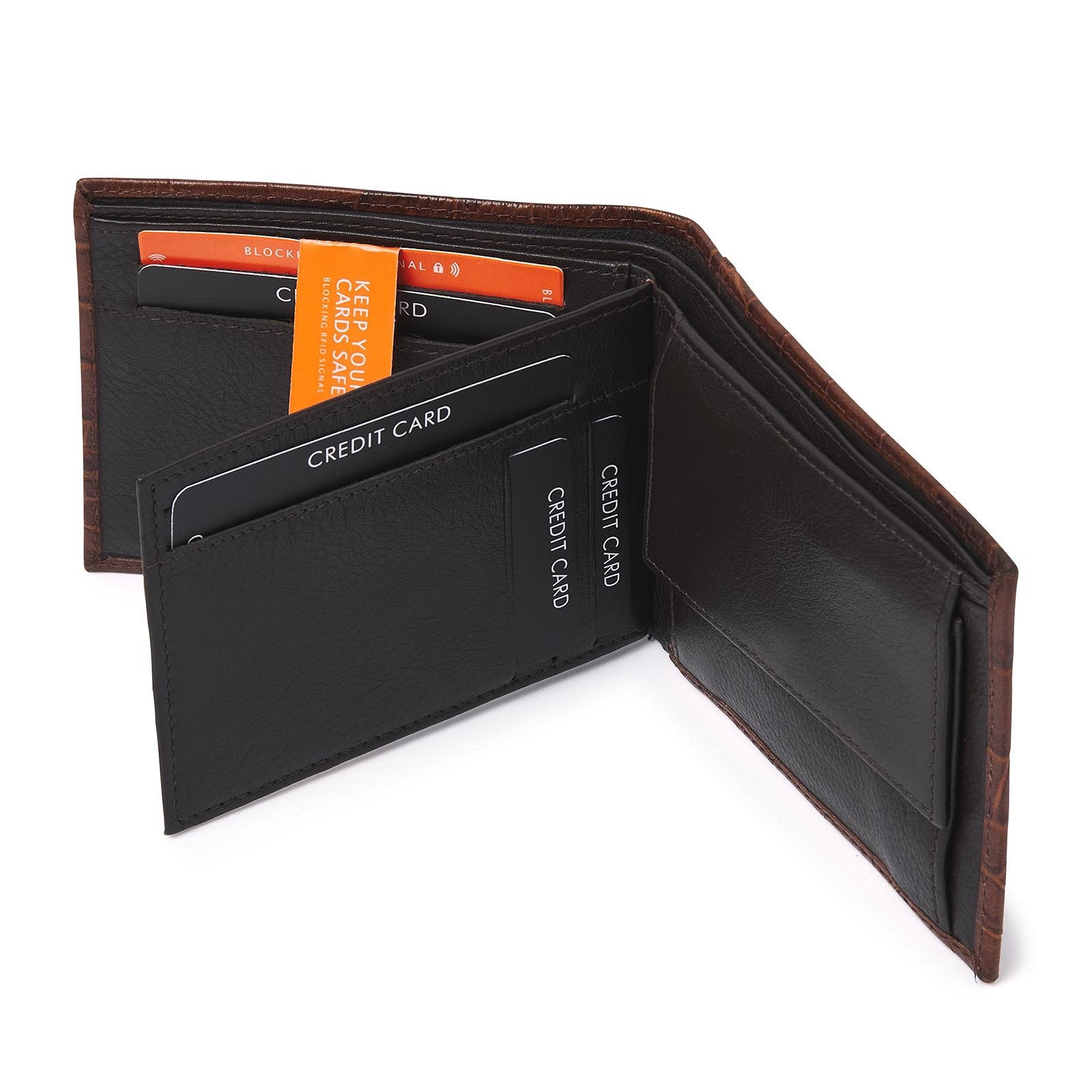 dR Amsterdam portemonnee leer Croco 25559 bruin binnenkant