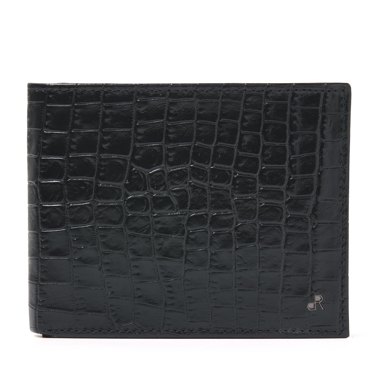 dR Amsterdam portemonnee leer Croco 25559 zwart
