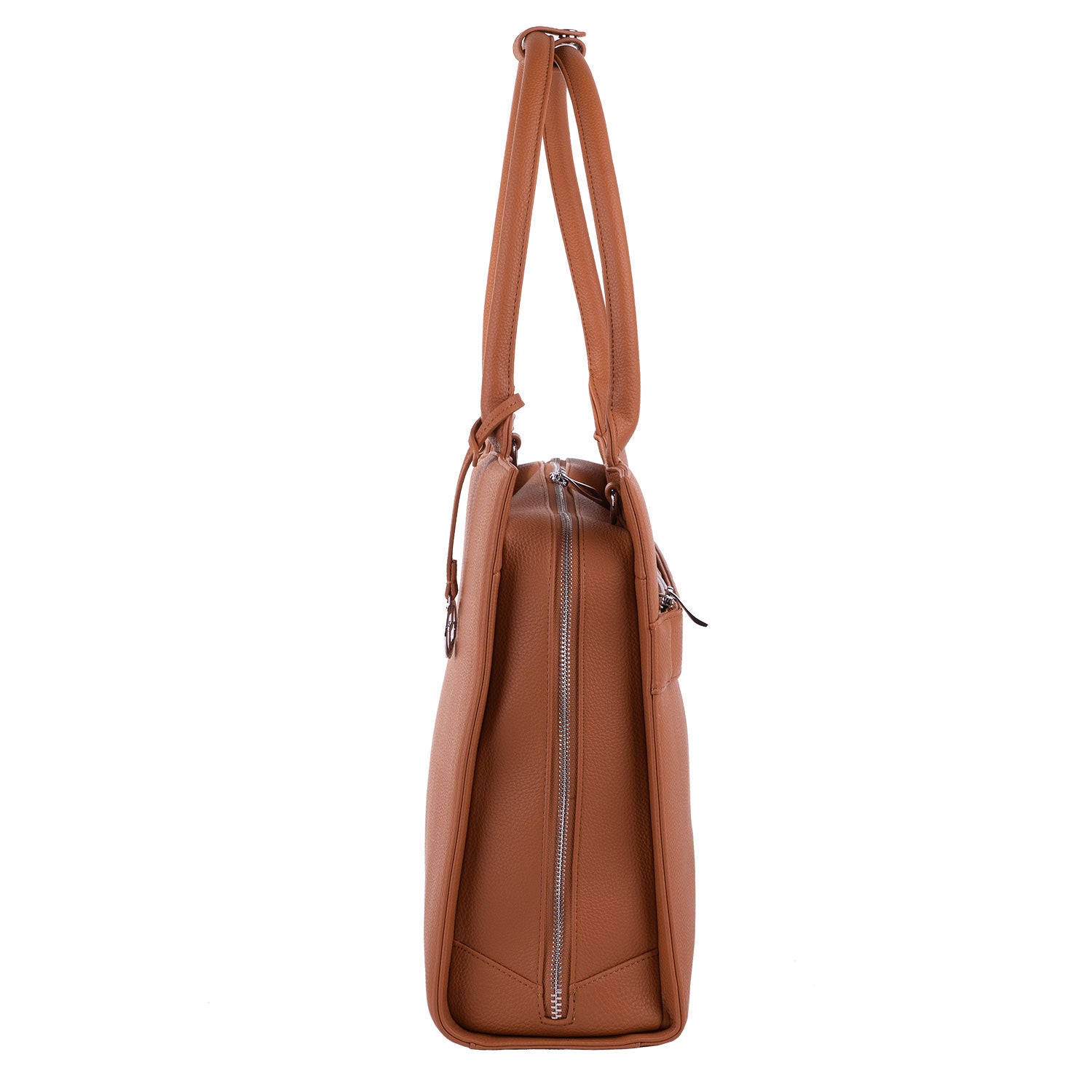 Socha Straight Line Cognac 15.6 inch werktas voor dames zijkant tas