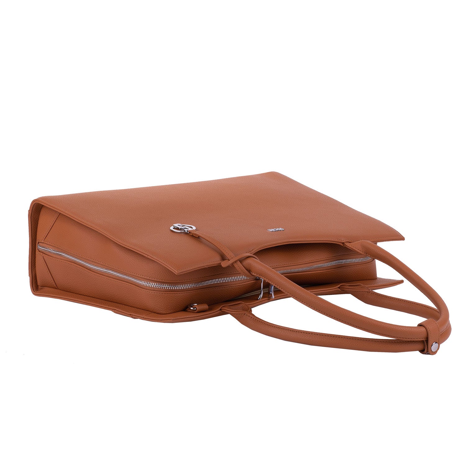 Socha Straight Line Cognac 15.6 inch werktas voor dames bovenkant tas