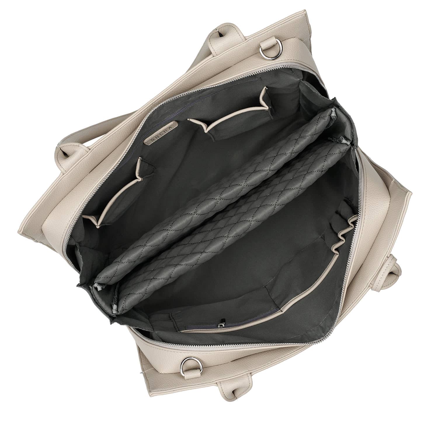 Socha laptoptas Straight Line 15.6 beige binnenvakken