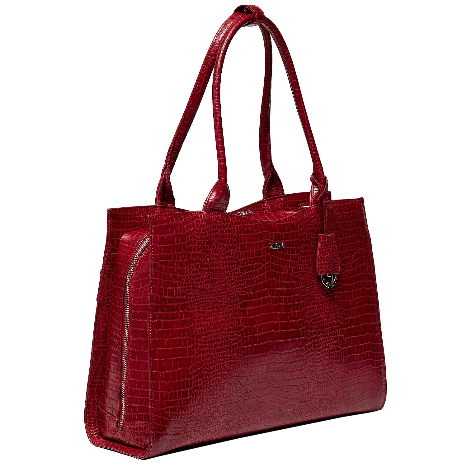 Socha laptoptas nivodur MIDI CROCO 14 inch rood  zijkant tas