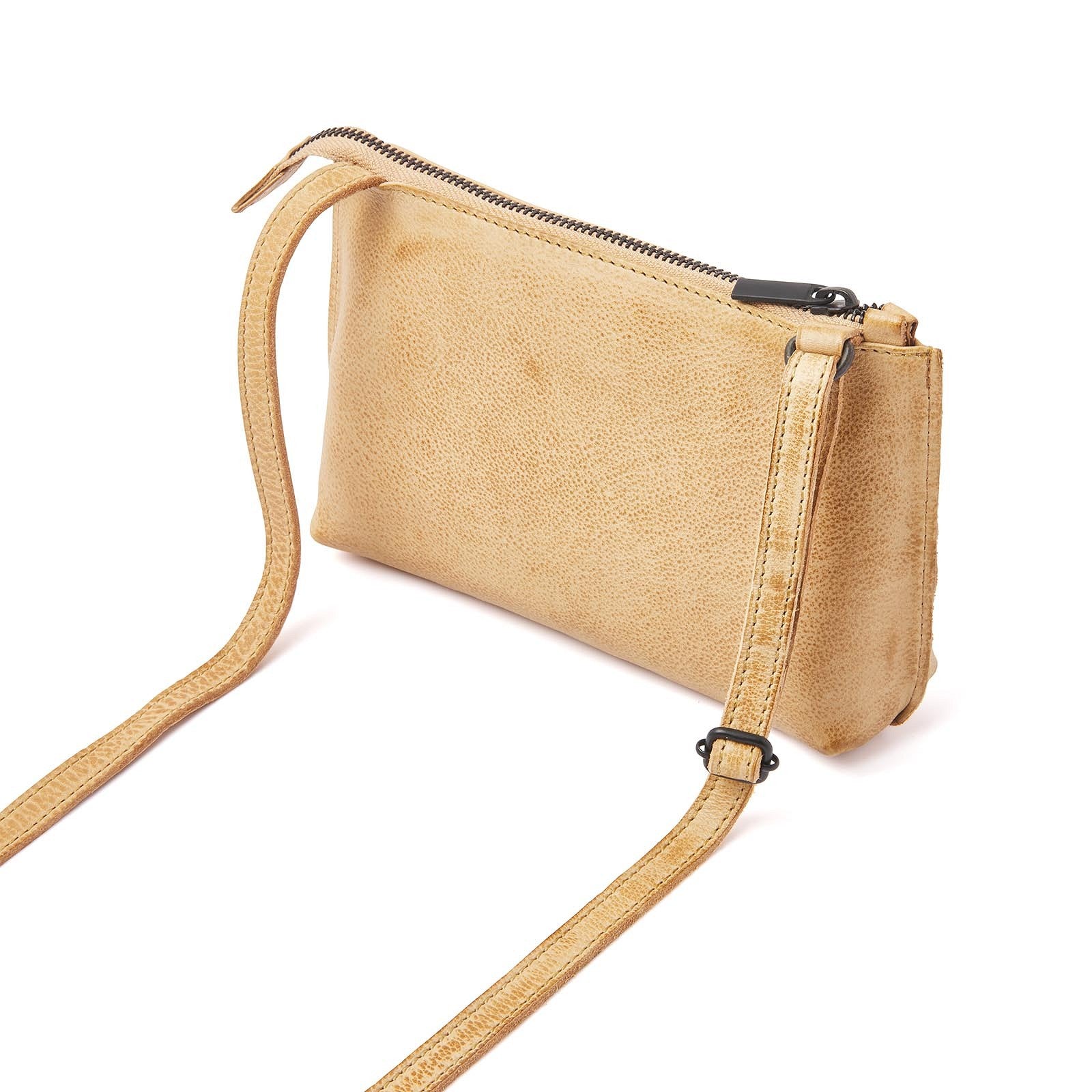 dR Amsterdam crossbody tas leer Tampa beige achterkant