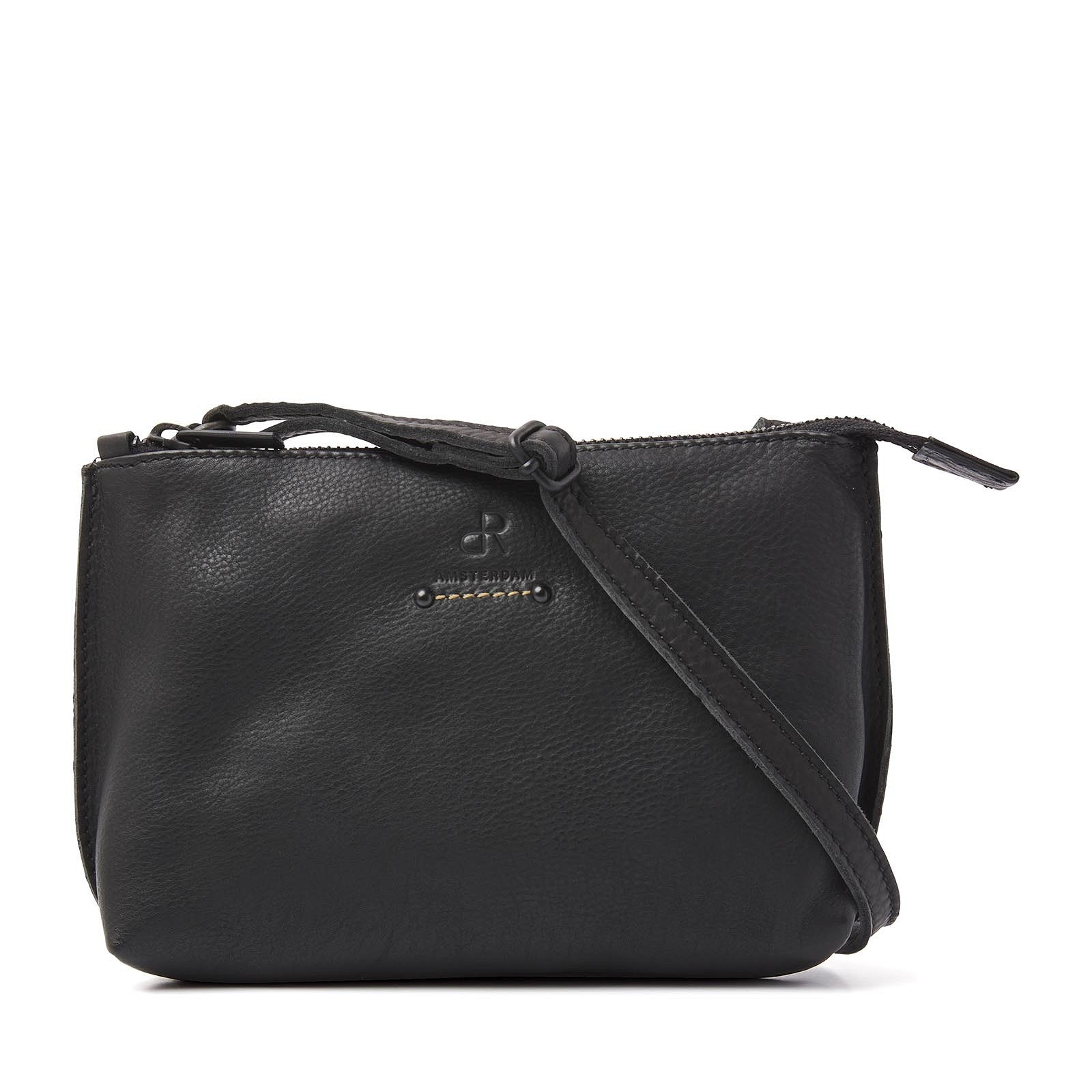 dR Amsterdam crossbody tas leer Tampa zwart