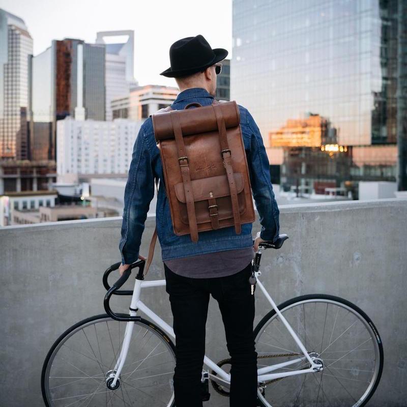 johnny fly co leren heren rugzak bruin model