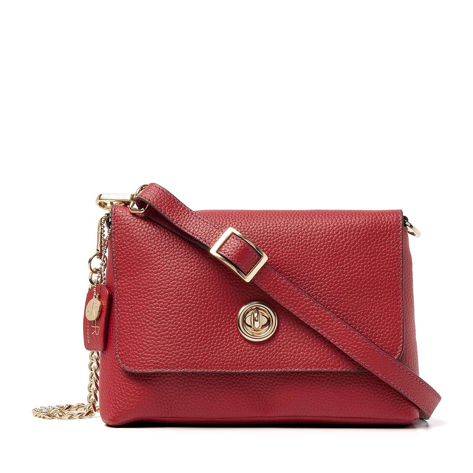 dR Amsterdam leren schoudertas Mint voor dames 1103642 rood