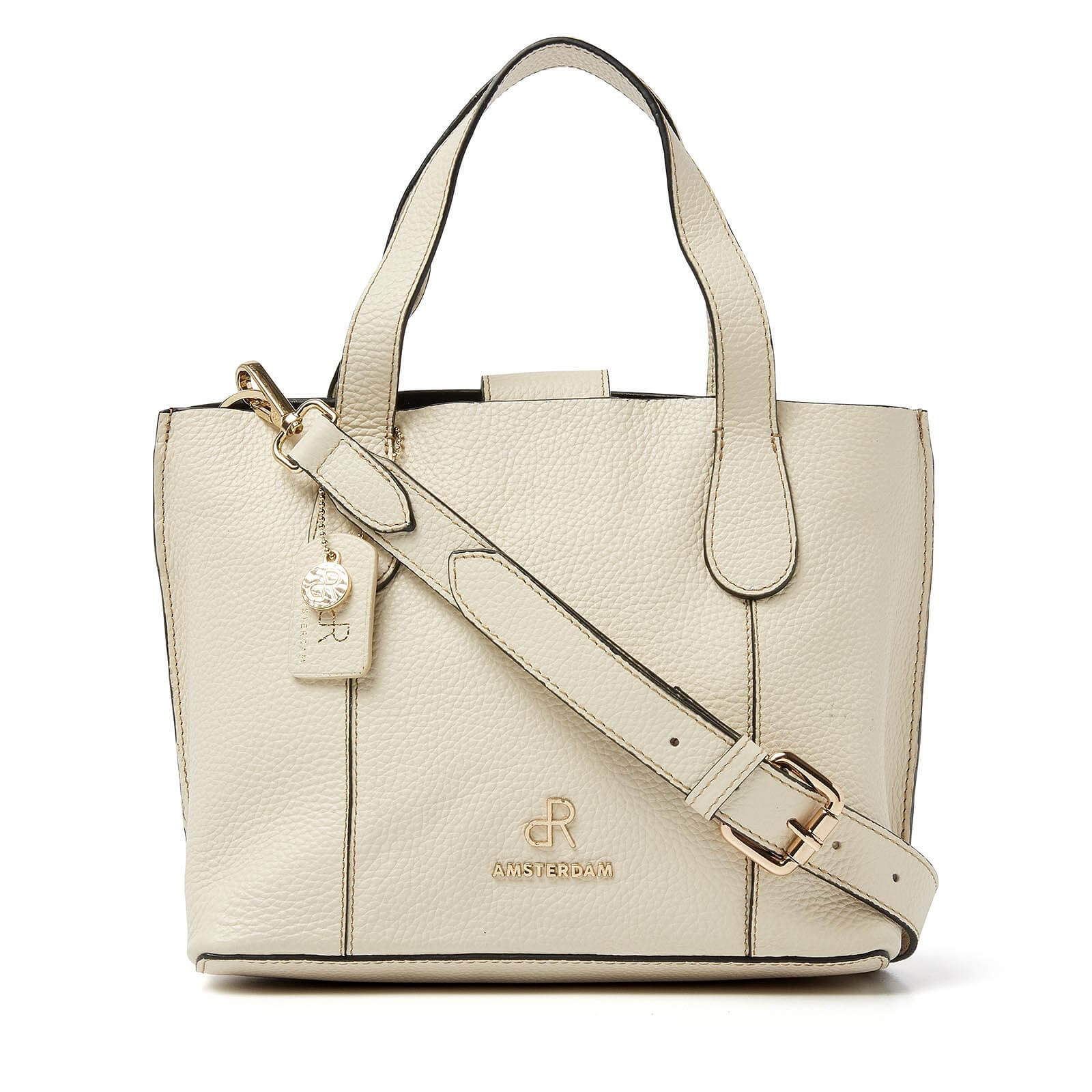 dR Amsterdam leren handtas Mint voor dames 1103729 beige