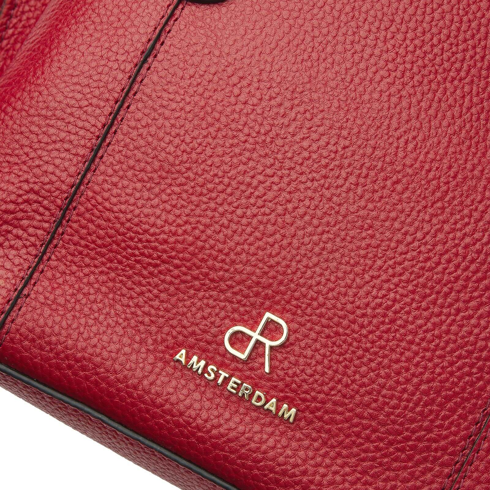 dR Amsterdam leren handtas Mint voor dames 1103729 rood logo