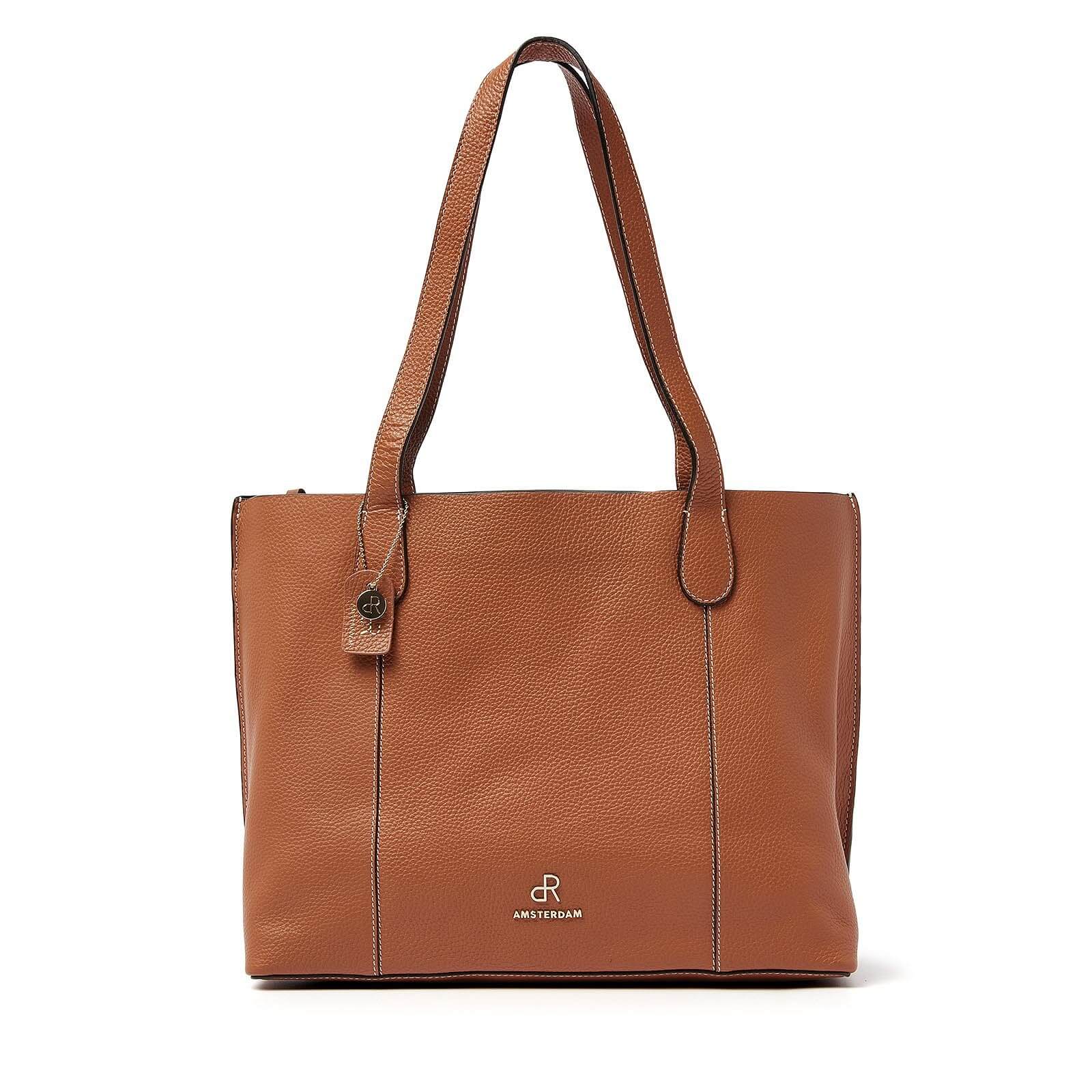 dR Amsterdam leren shopper Mint voor dames 1103730 cognac