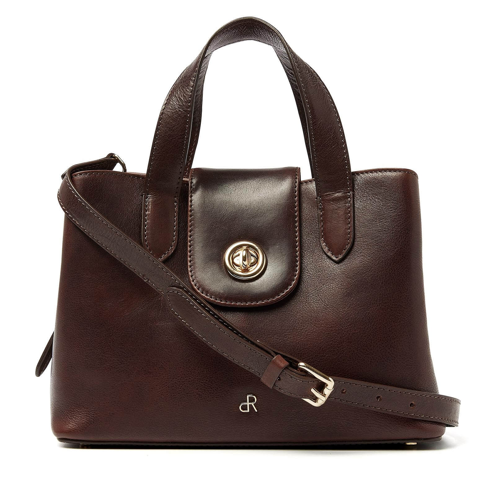 dR Amsterdam leren handtas Milan voor dames 283701 bruin