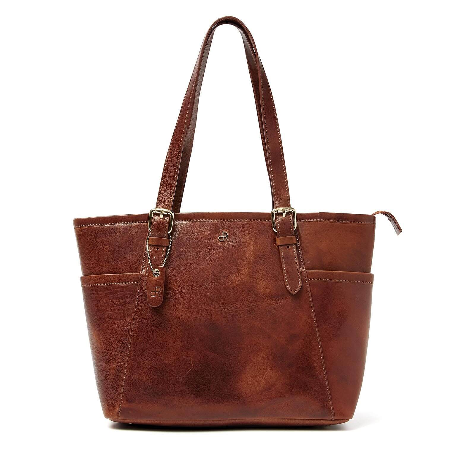 dR Amsterdam leren schoudertas Milan voor dames 283705 cognac