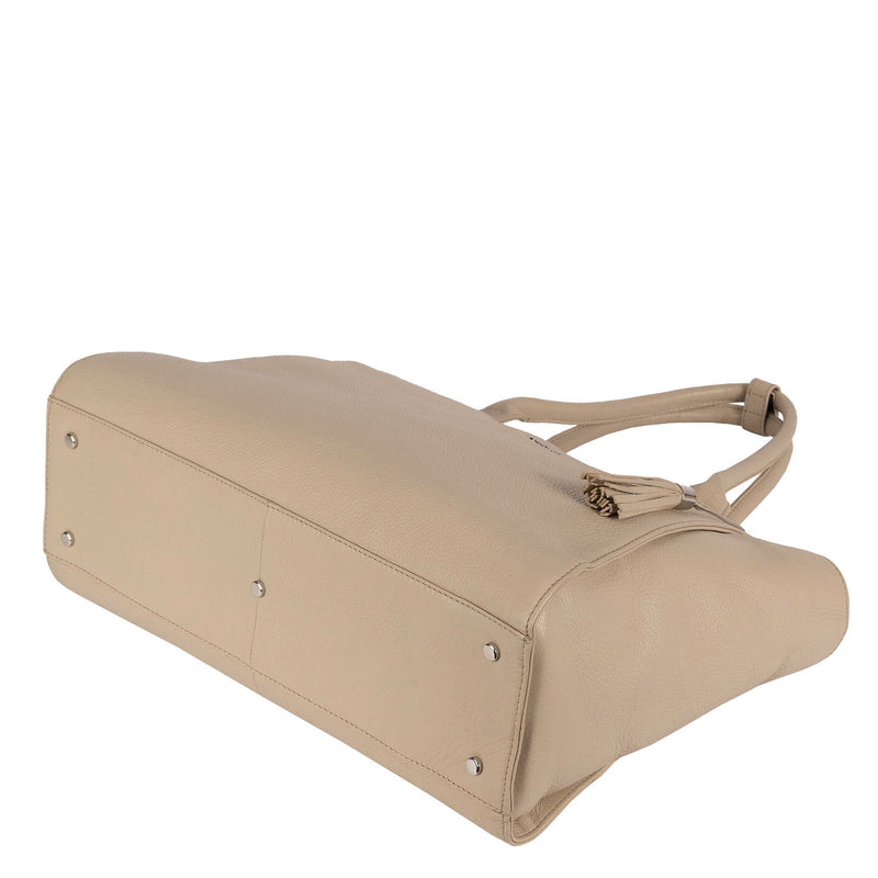Socha laptoptas leer Diamond Caddy Vanilla 15″-17.3 inch SO-D32 beige onderkant