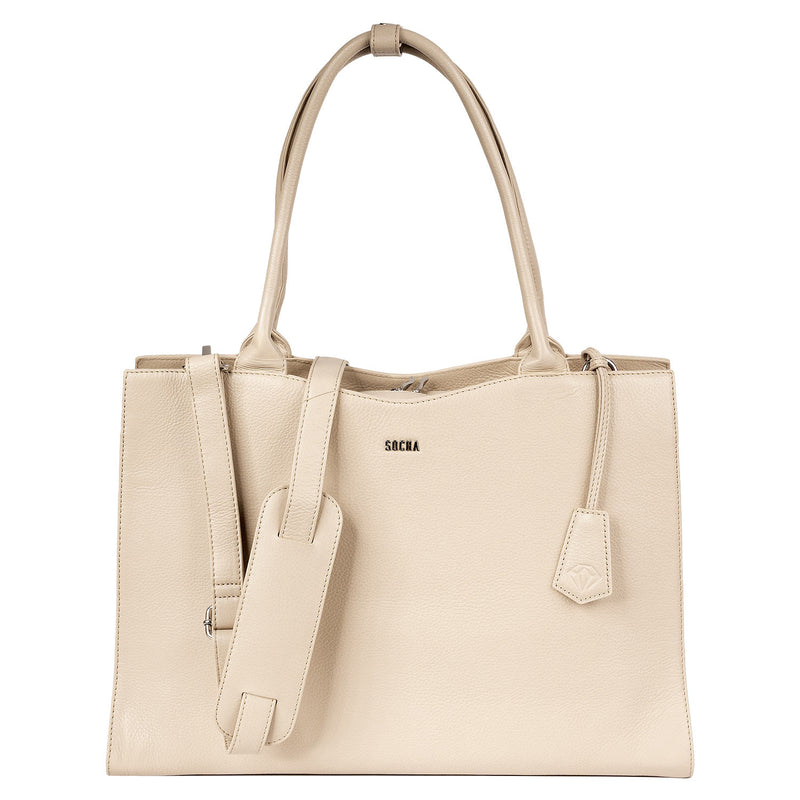 Socha laptoptas leer Diamond Vanilla 15.6 SO-D33 beige schouderband