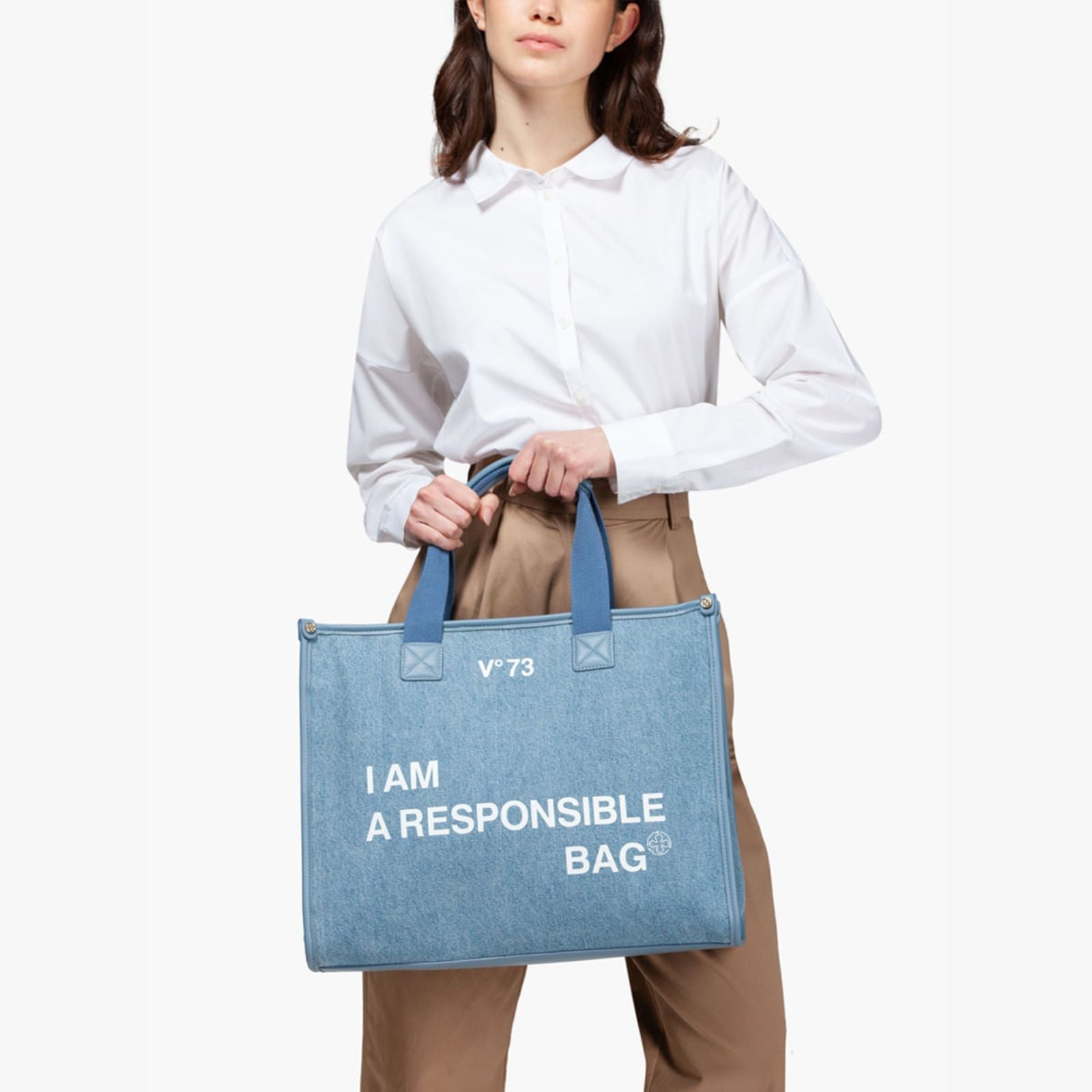 V°73 Shopper RESPONSIBILITY BIS voor dames 73BS6AF01 denim model