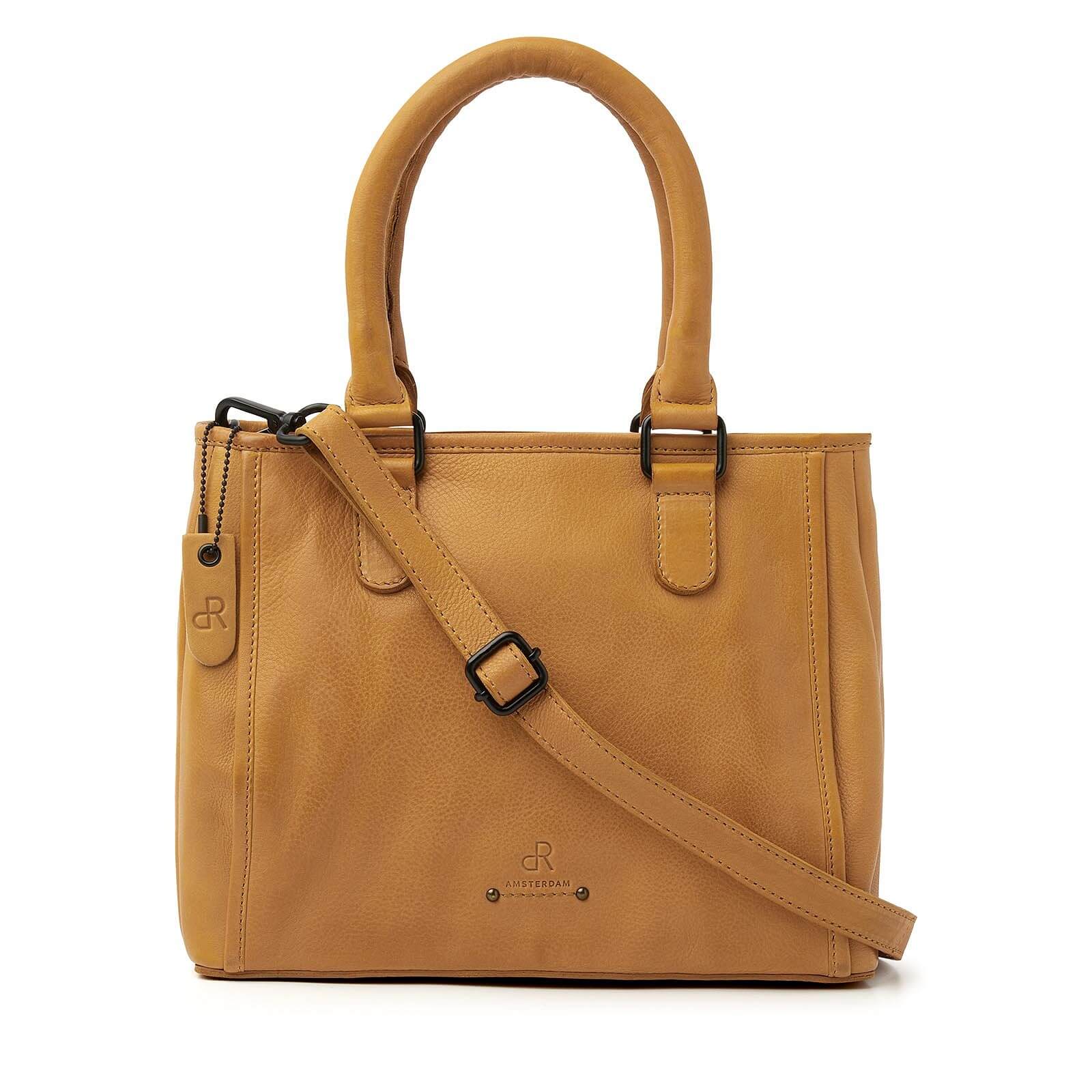 dR Amsterdam leren handtas Tampa voor dames 933670 geel