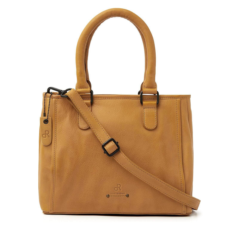 dR Amsterdam leren handtas Tampa voor dames 933670 geel