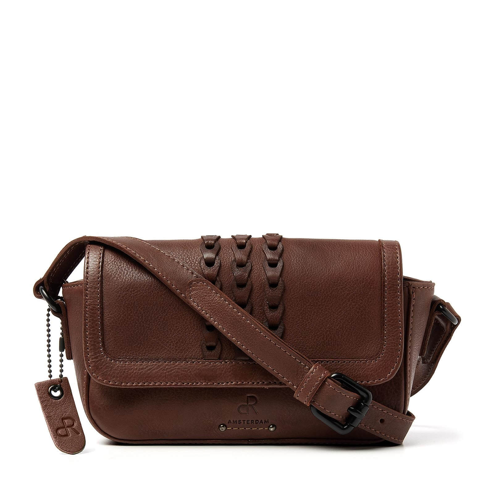 dR Amsterdam leren crossbody tas Tampa voor dames 933718 bruin