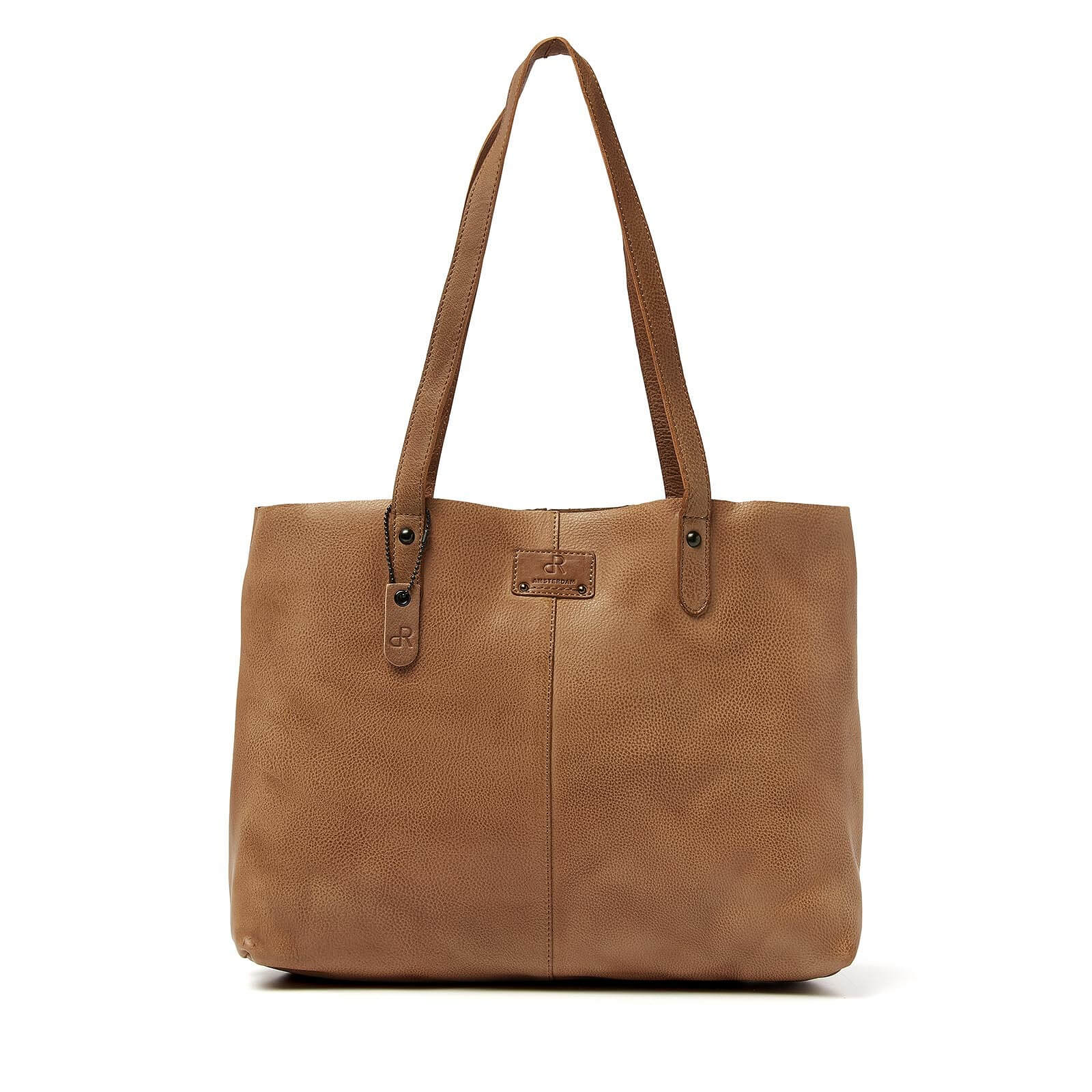 dR Amsterdam leren shopper Tampa voor dames 933727 taupe
