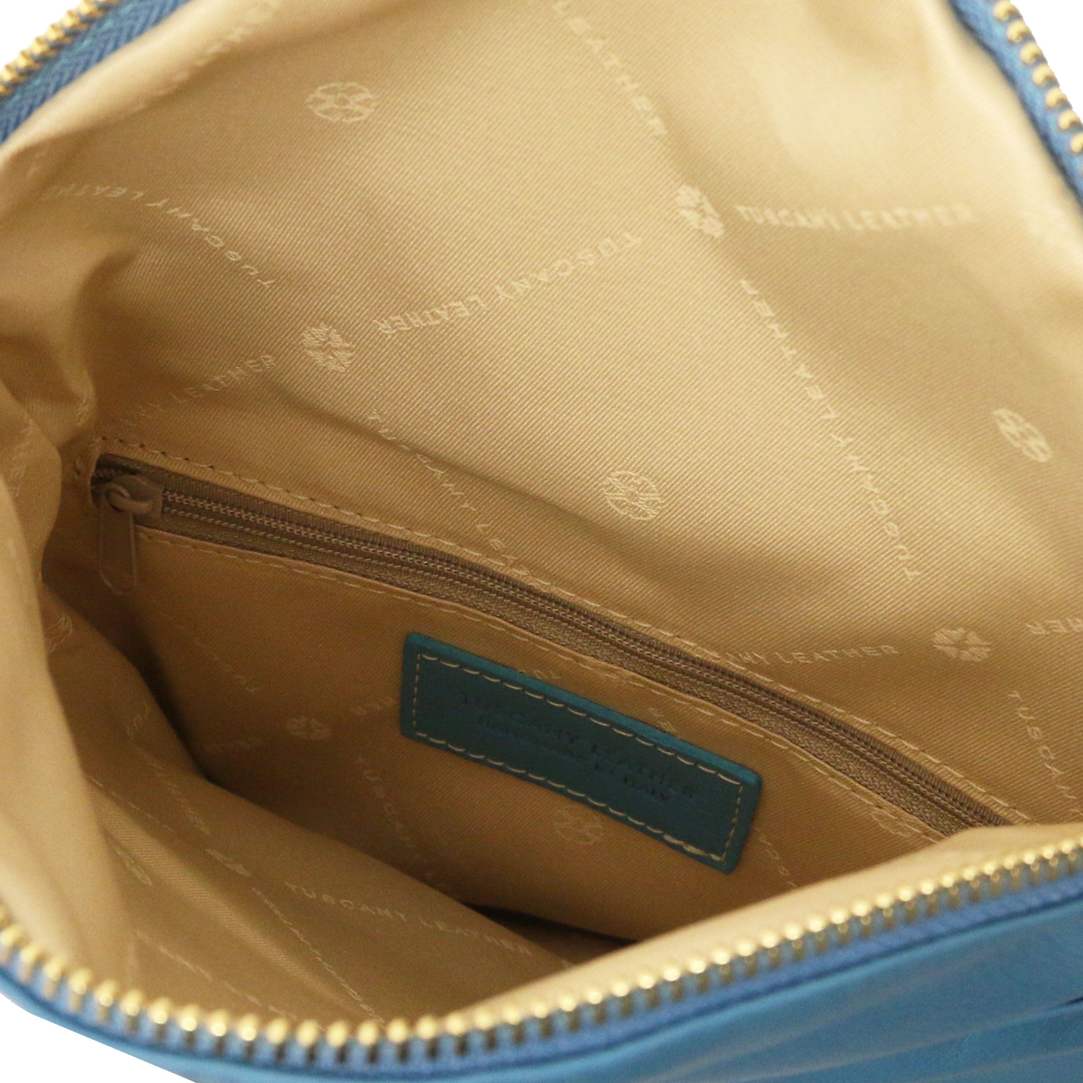 Tuscany Leather crossbodytassen dames TL Young Bag TL141153 Turquoise binnenkant