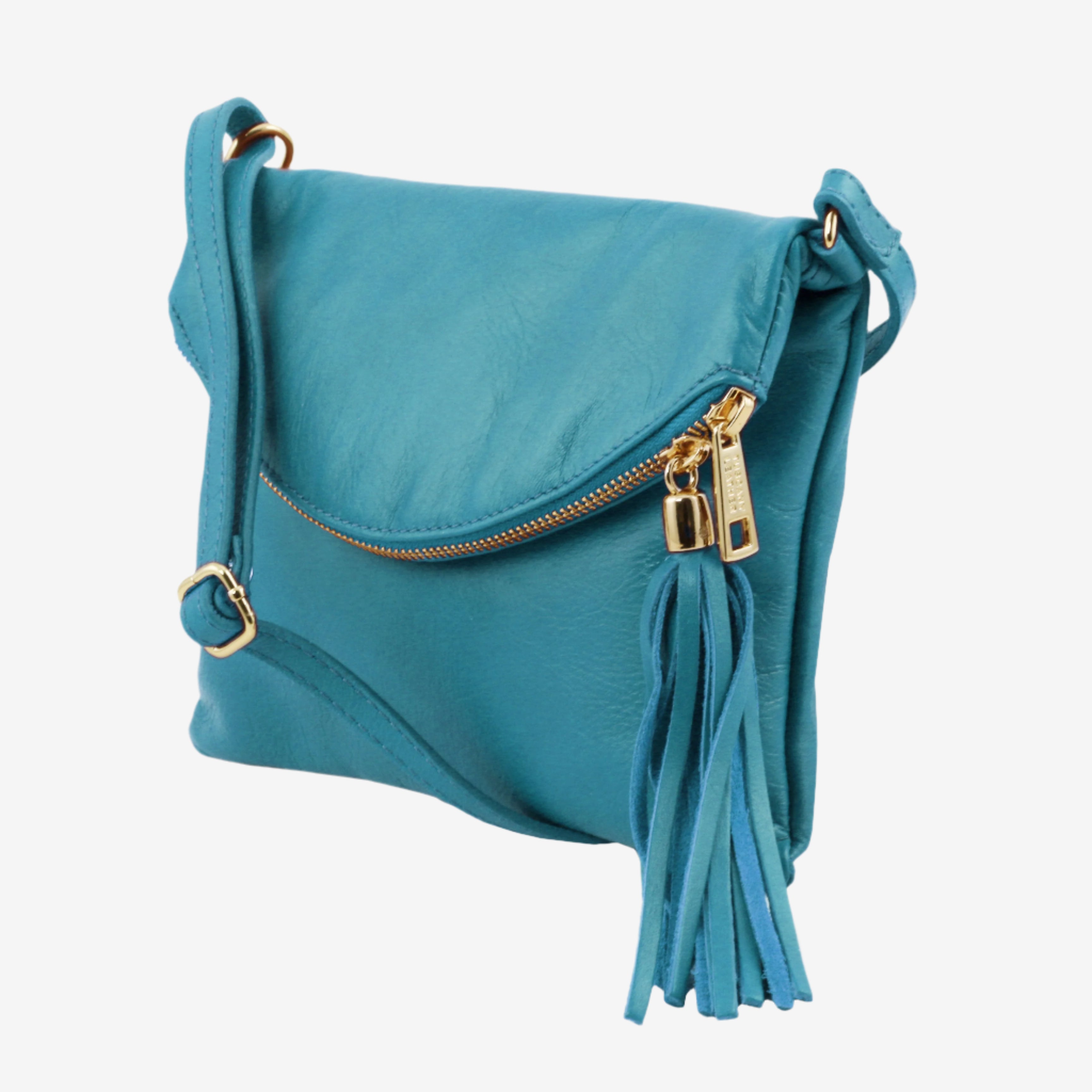 Tuscany Leather crossbodytassen dames TL Young Bag TL141153 Turquoise zijkant