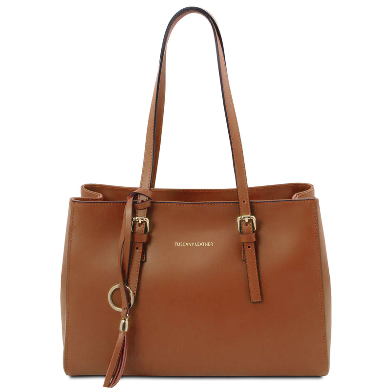 Tuscany Leather leren shopper TL Bag voor dames TL142037 cognac
