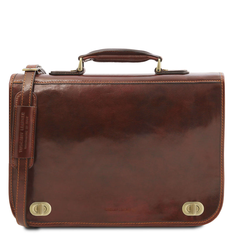 Tuscany Leather leren messenger bag SIENA voor heren TL142243 bruin