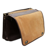 Tuscany Leather leren messenger bag SIENA voor heren TL142243 donkerbruin flap