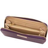 Tuscany Leather exclusieve leren accordeonportemonnee Eris voor dames TL142318 paars binnenkant