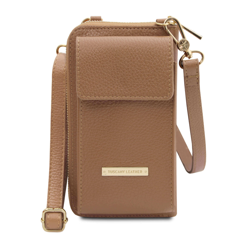 Tuscany Leather leren schoudertas/ portemonnee TL Bag voor dames TL142323 taupe