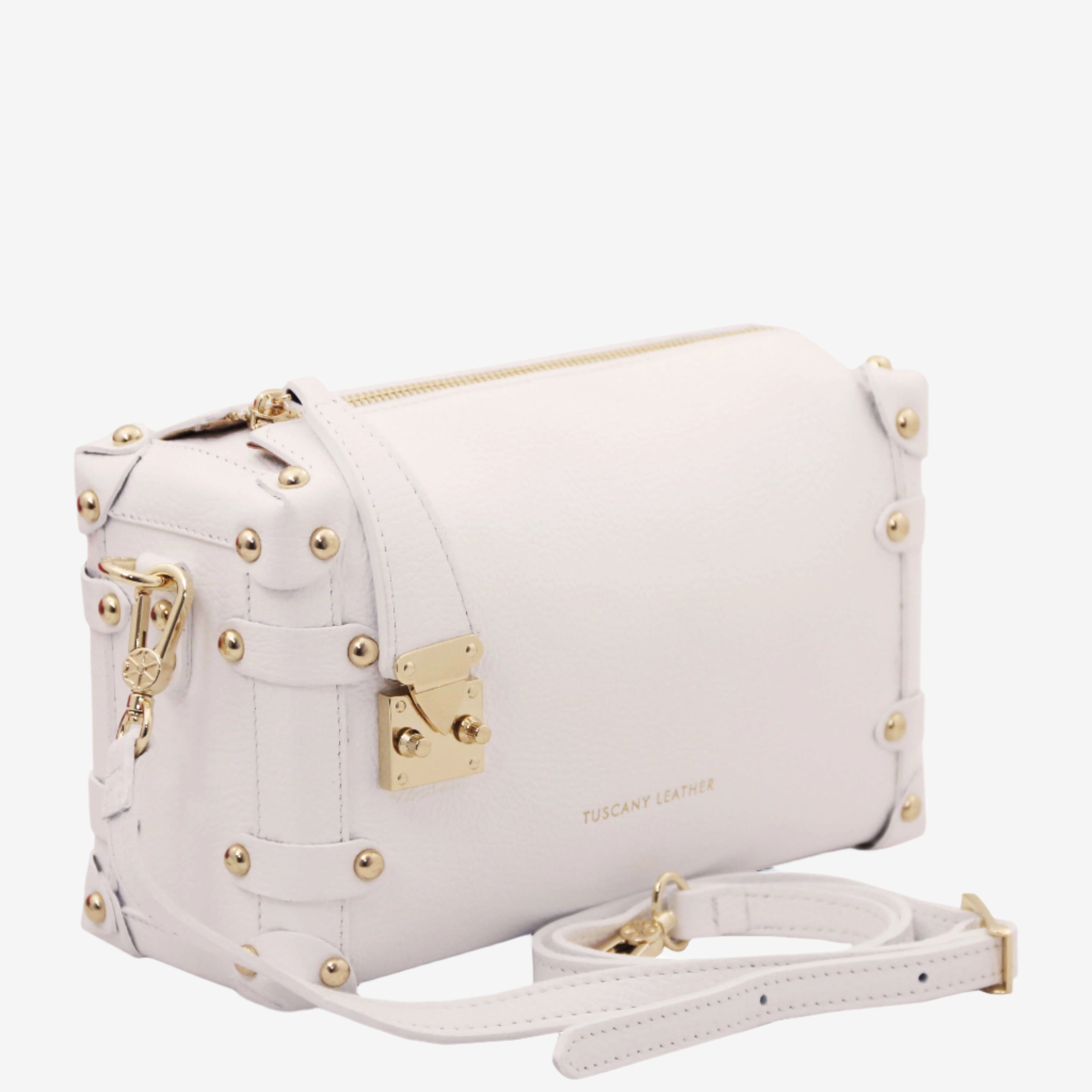 Tuscany Leather handtassen dames Praline TL142422 white zijkant