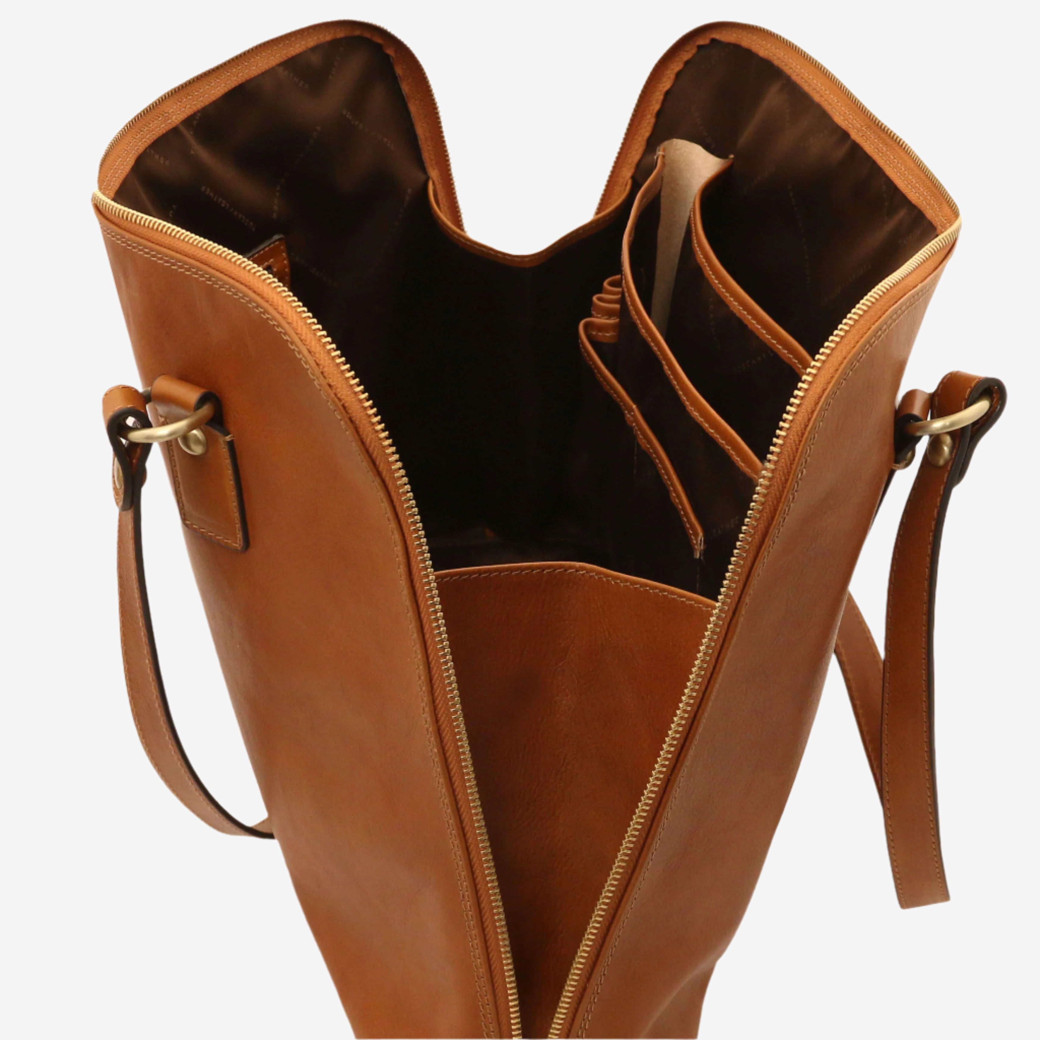 Tuscany Leather aktetassen dames Ravenna TL142426 natural binnenvak