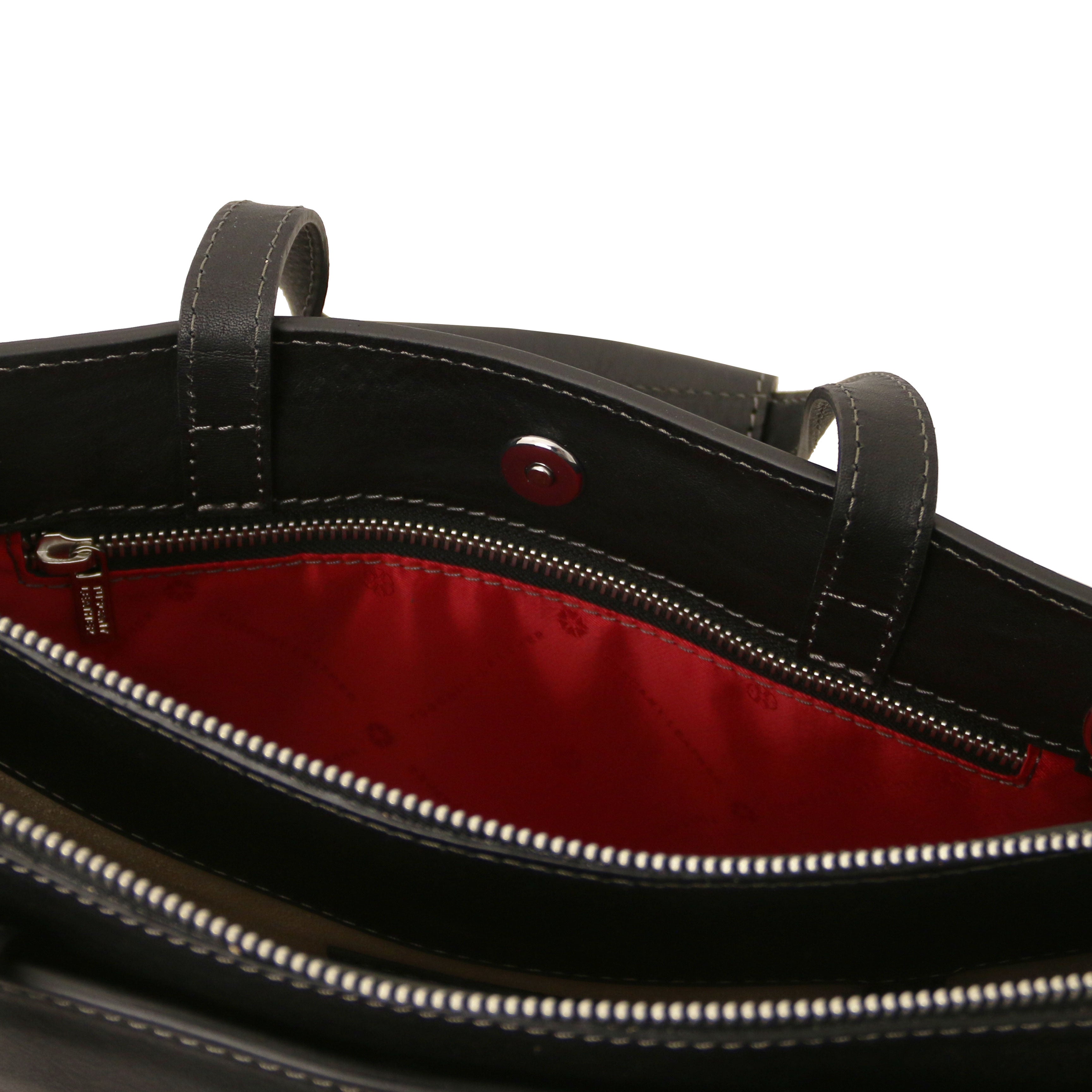 Tuscany Leather aktetassen dames Palermo TL142452 Black binnenvakken